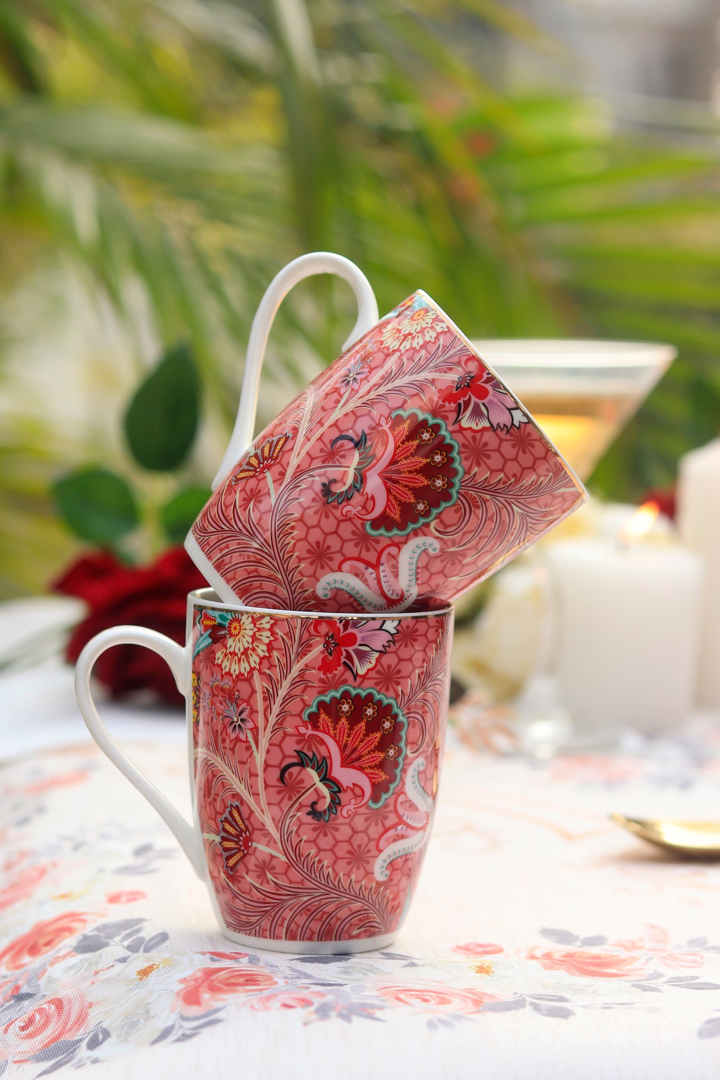Scarlet Blume Coffee Mugs (Set of 2, 300 ML)
