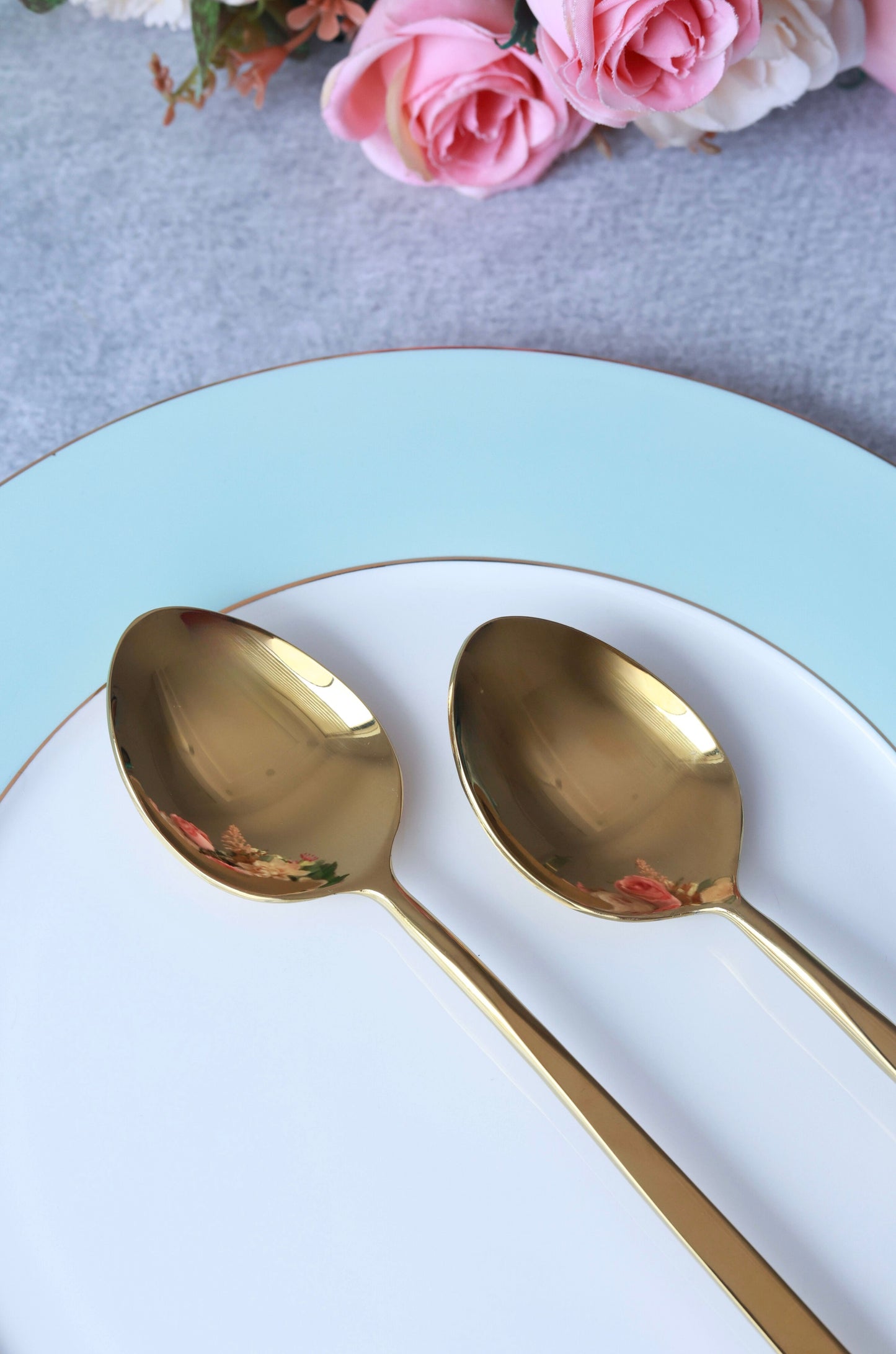 Flat Dessert Spoon (Shine Gold Finish, Set of 6) - Vigneto