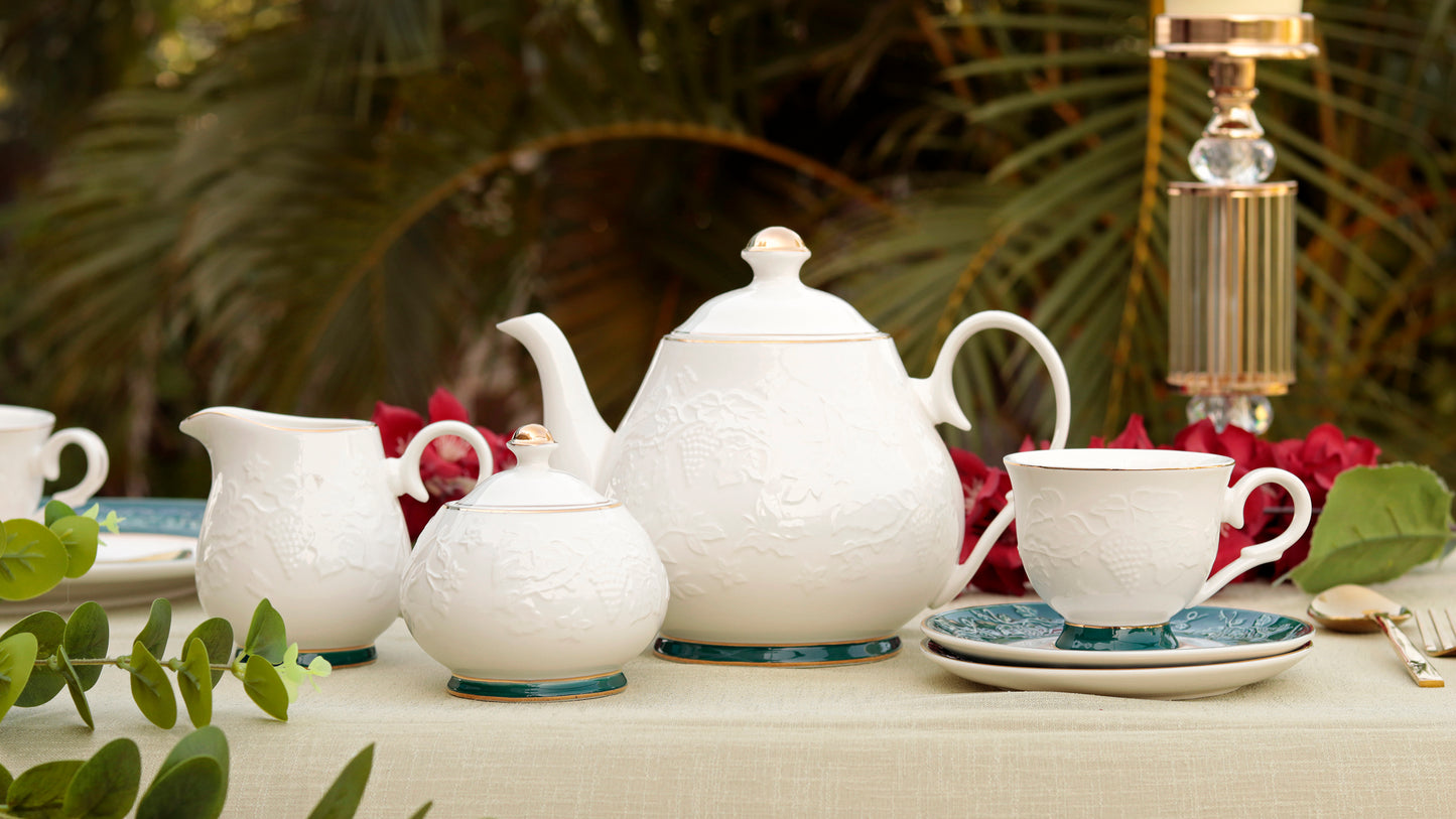 Emerald Green 15 Pcs Tea Set - Vigneto