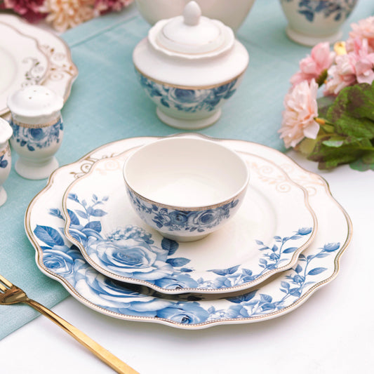 Azure Gold 51 Pcs Dinner Set - Vigneto