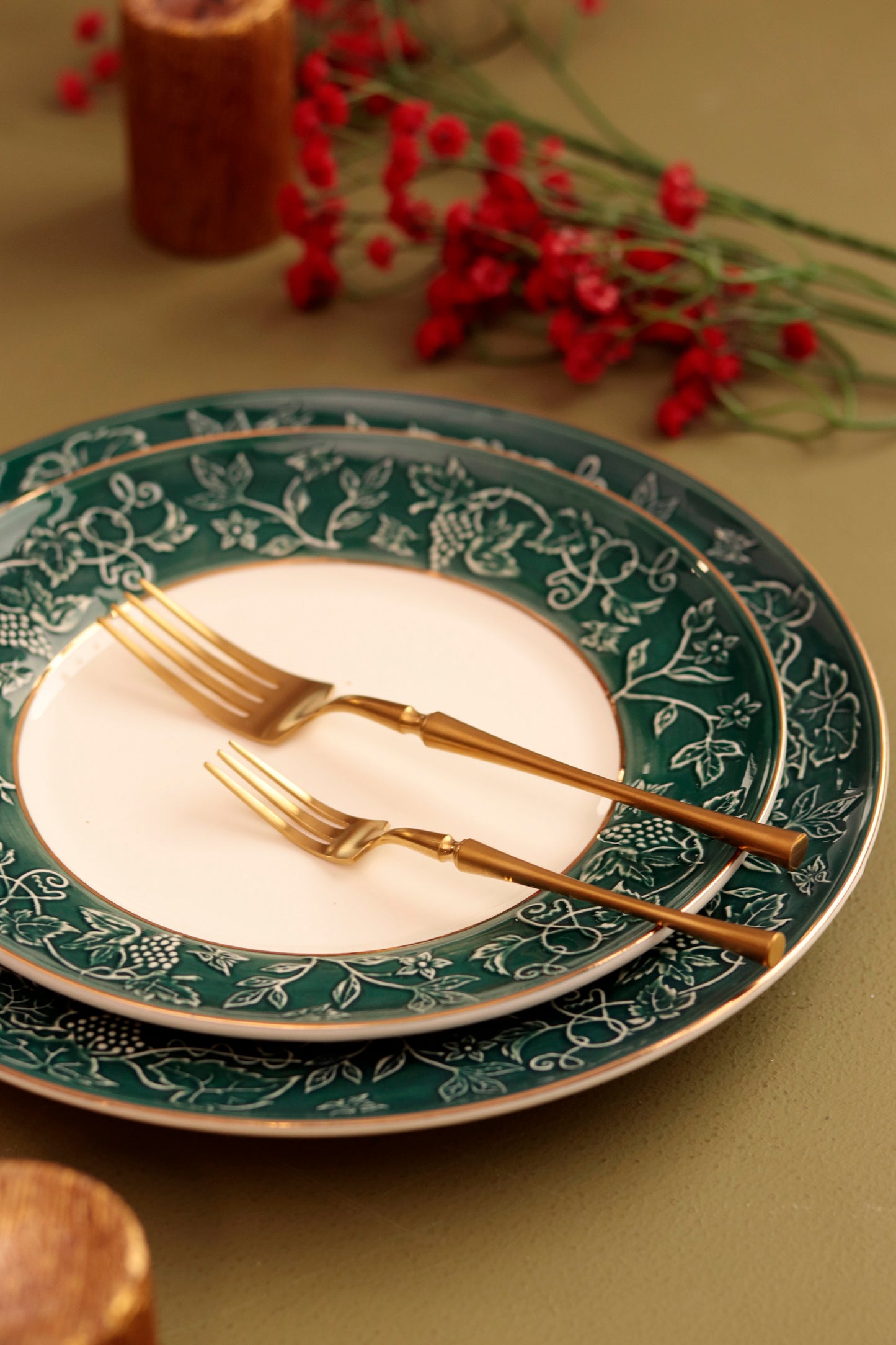 Grecian Small Fork (Matt Gold Finish, Set of 6) - Vigneto