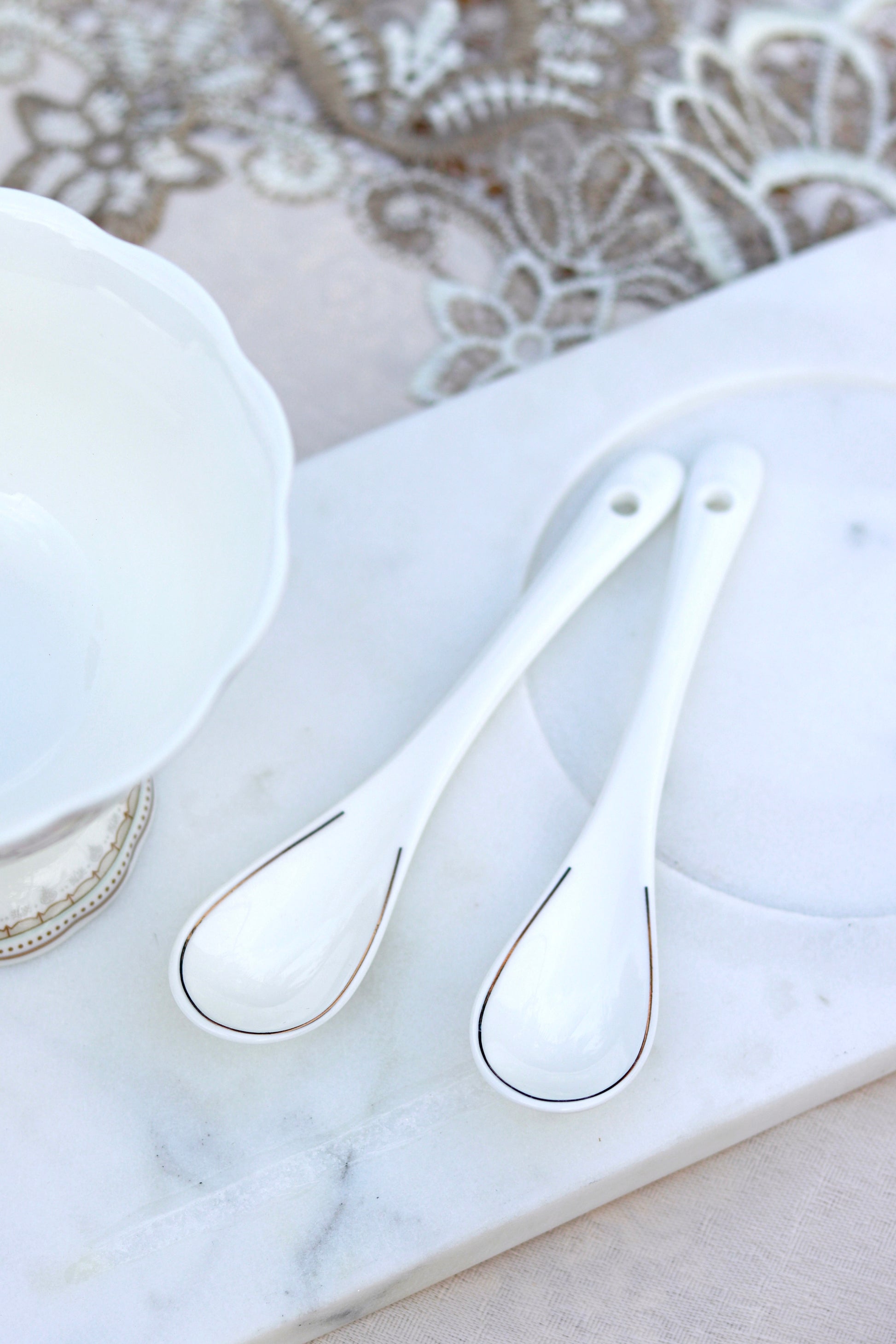 White Pattern Dessert Cups (Set of 6) - Vigneto