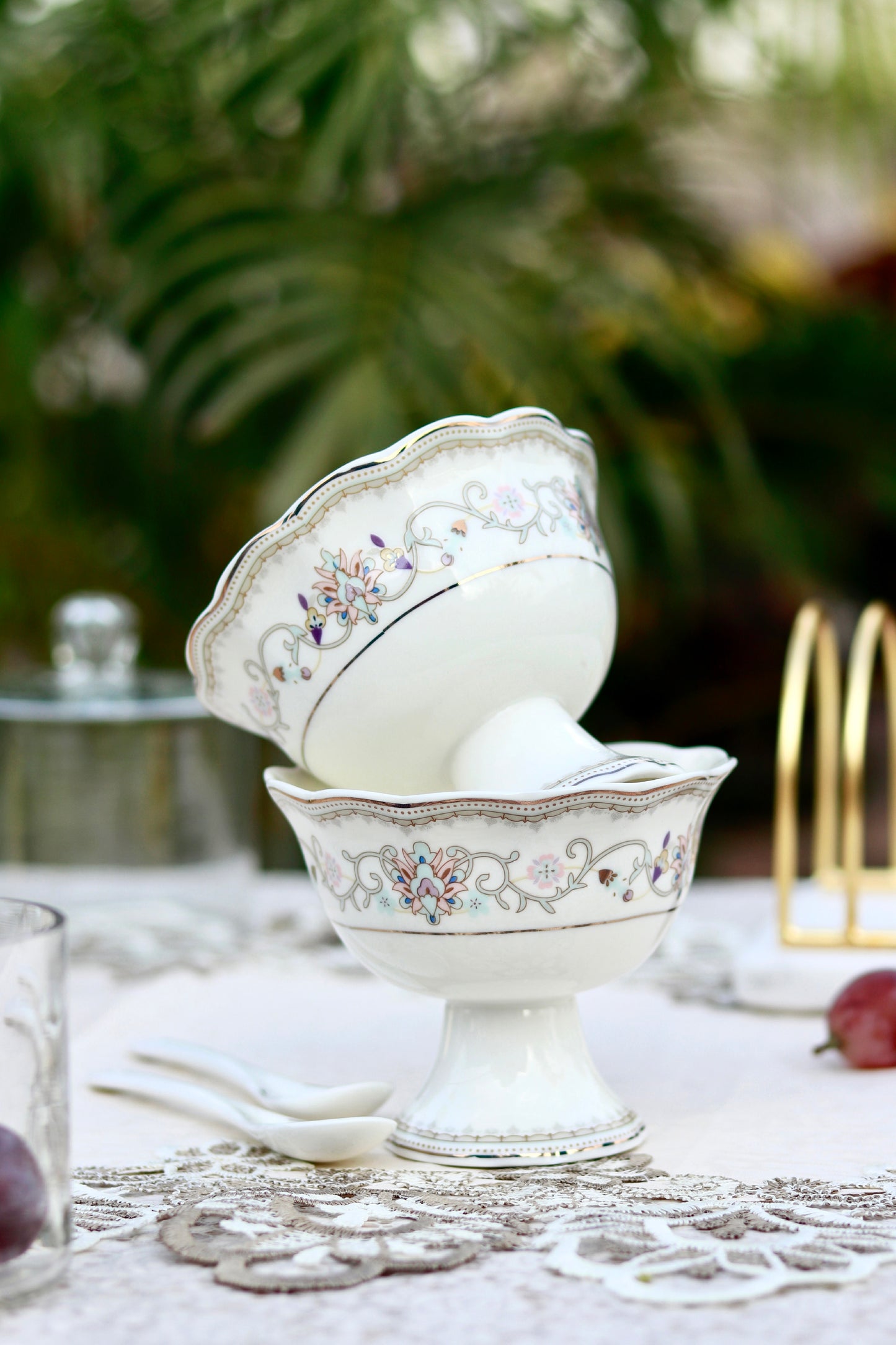 White Pattern Dessert Cups (Set of 6) - Vigneto
