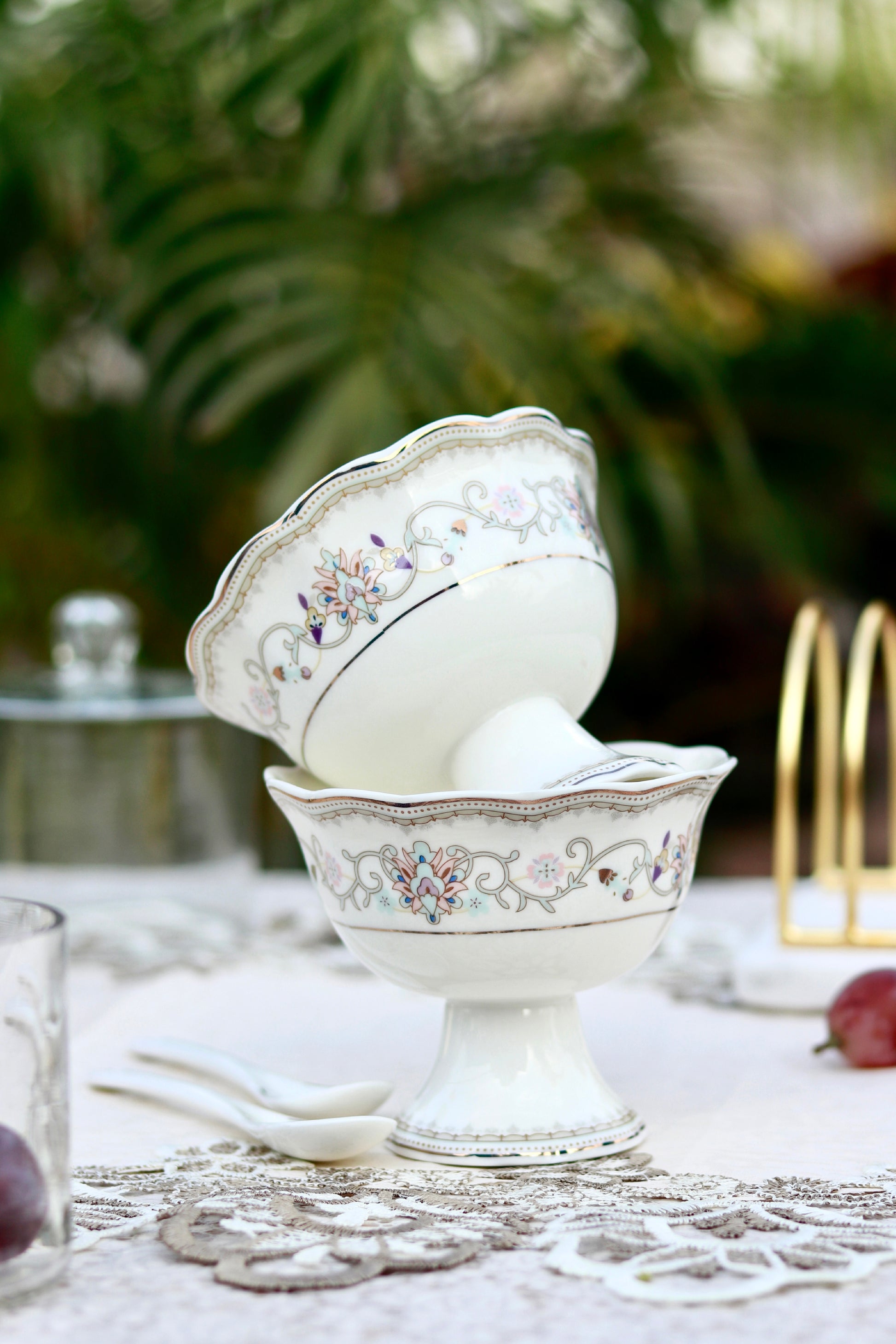 White Pattern Dessert Cups (Set of 6) - Vigneto