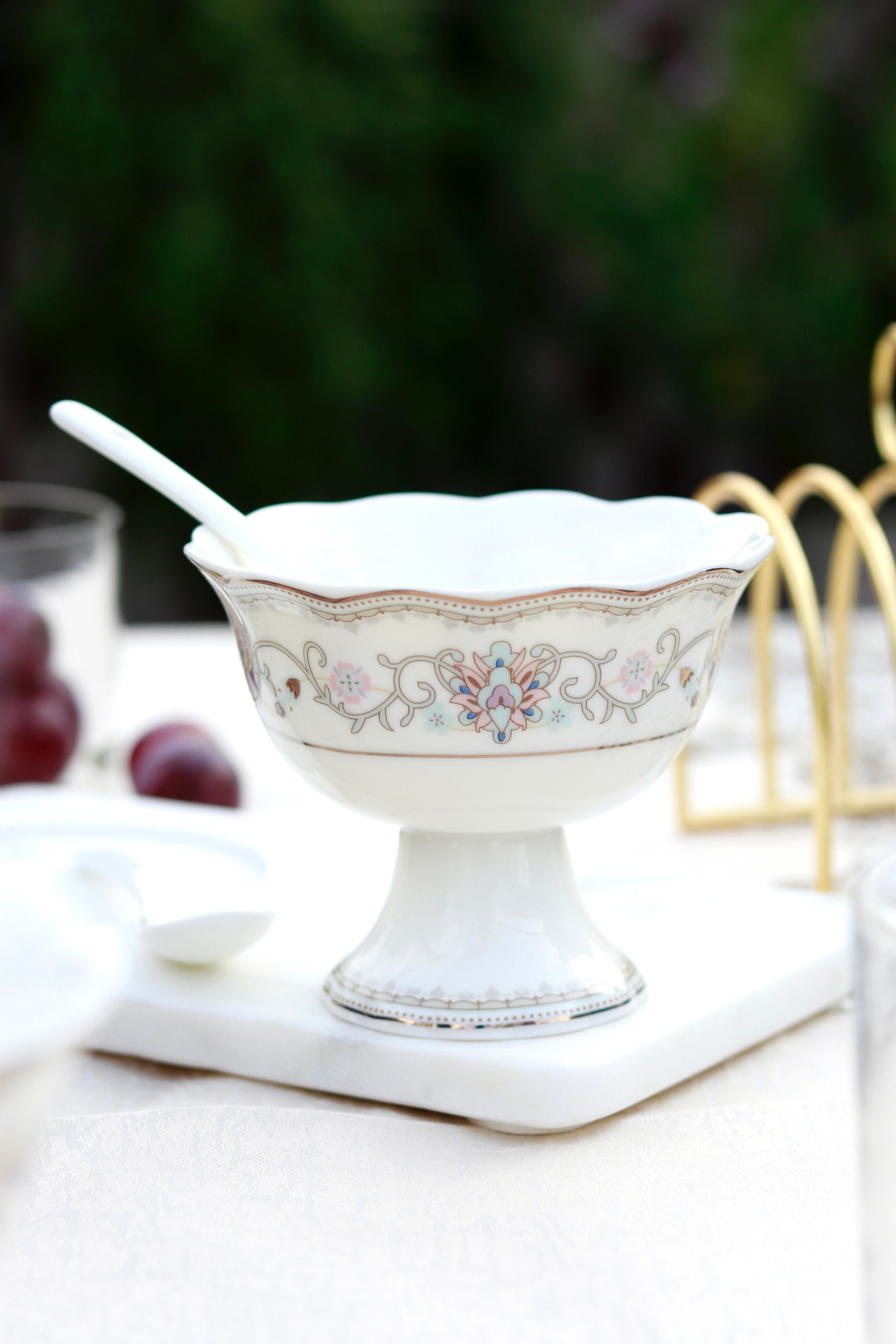 White Pattern Dessert Cups (Set of 6) - Vigneto