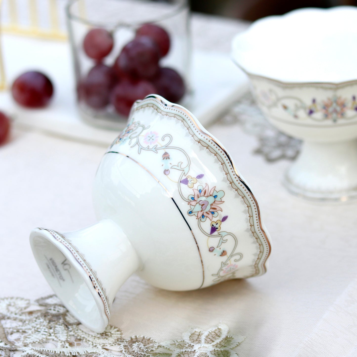 White Pattern Dessert Cups (Set of 6) - Vigneto