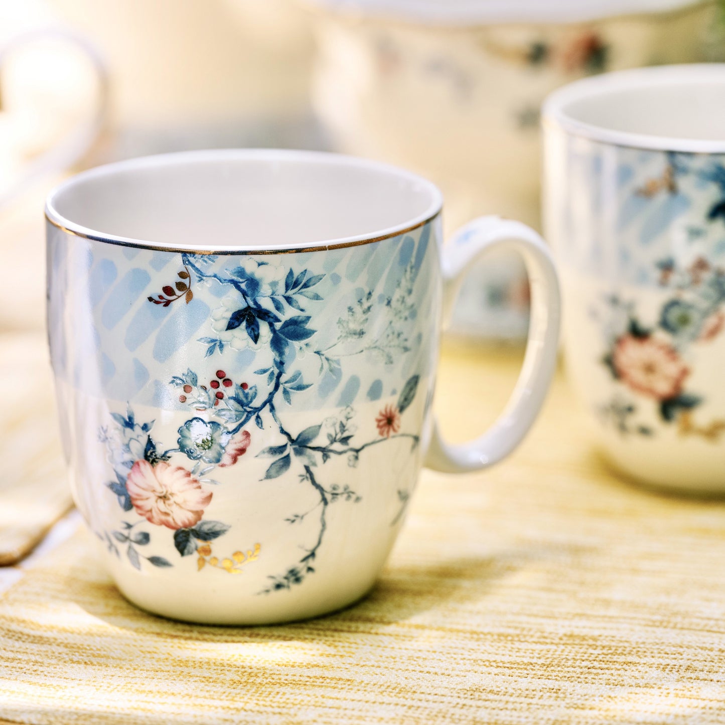 Spring Meadows Mug Set (Capacity 170 ML, Set of 6) - Vigneto