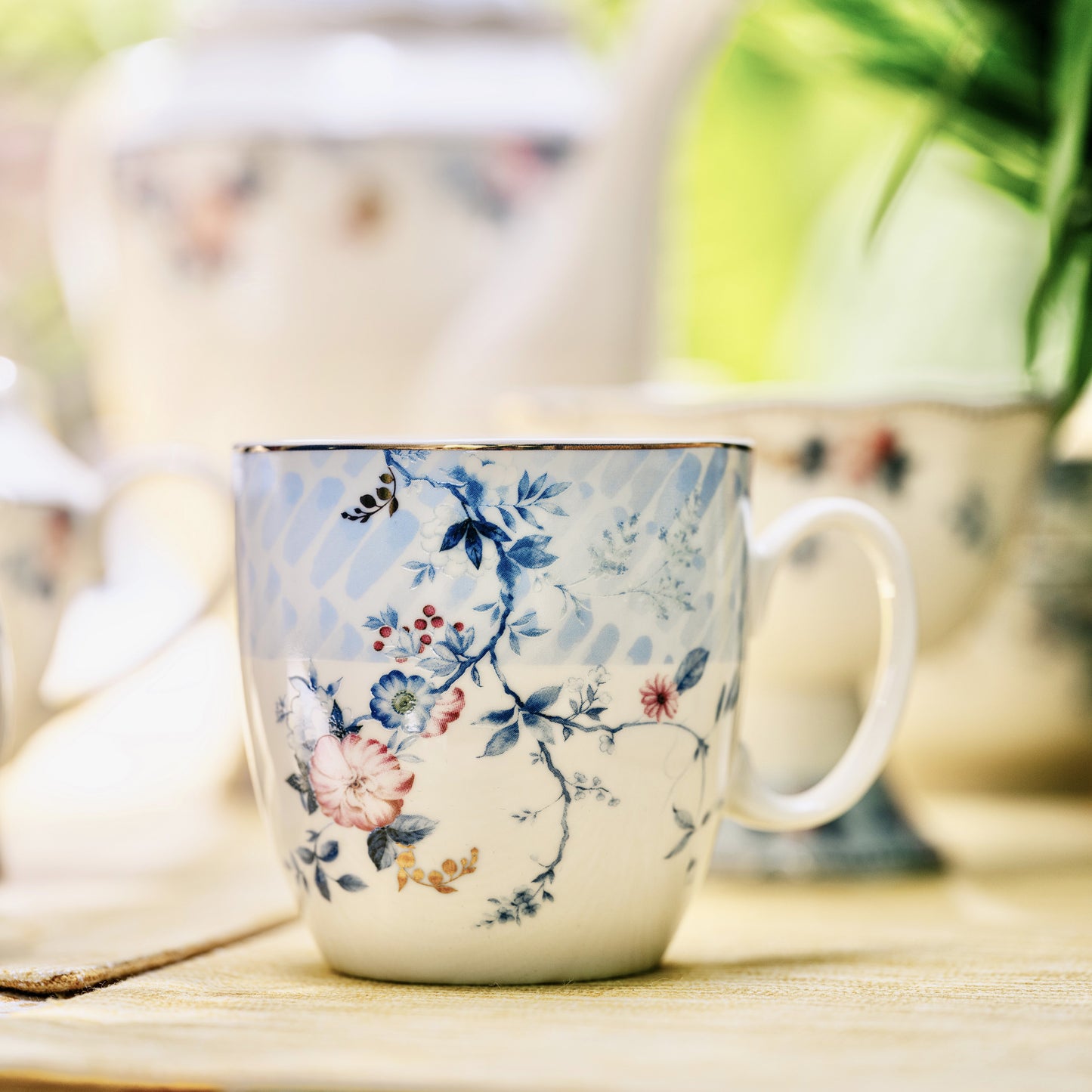 Spring Meadows Mug Set (Capacity 170 ML, Set of 6) - Vigneto