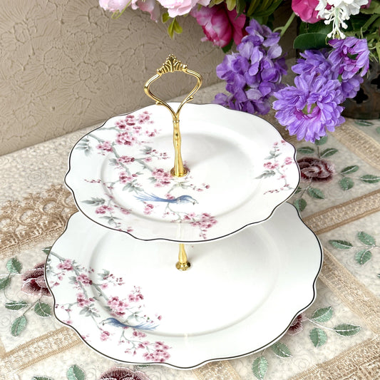 Orchid Bliss Two Tier Dessert Stand - Vigneto