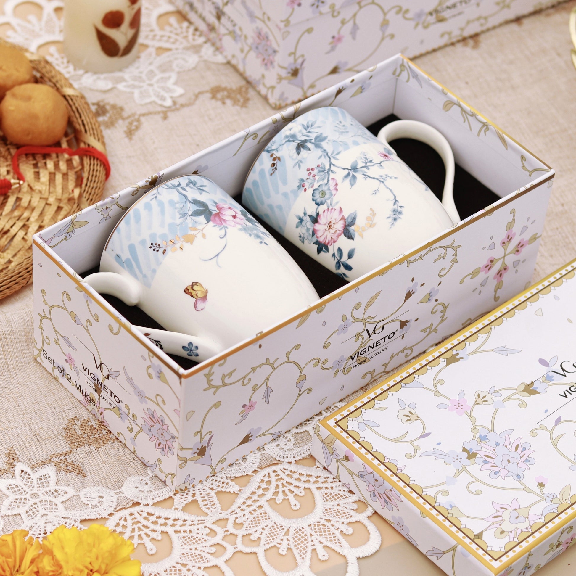 Spring Meadows Coffee Mugs (Set of 2, 300 ML) - Vigneto