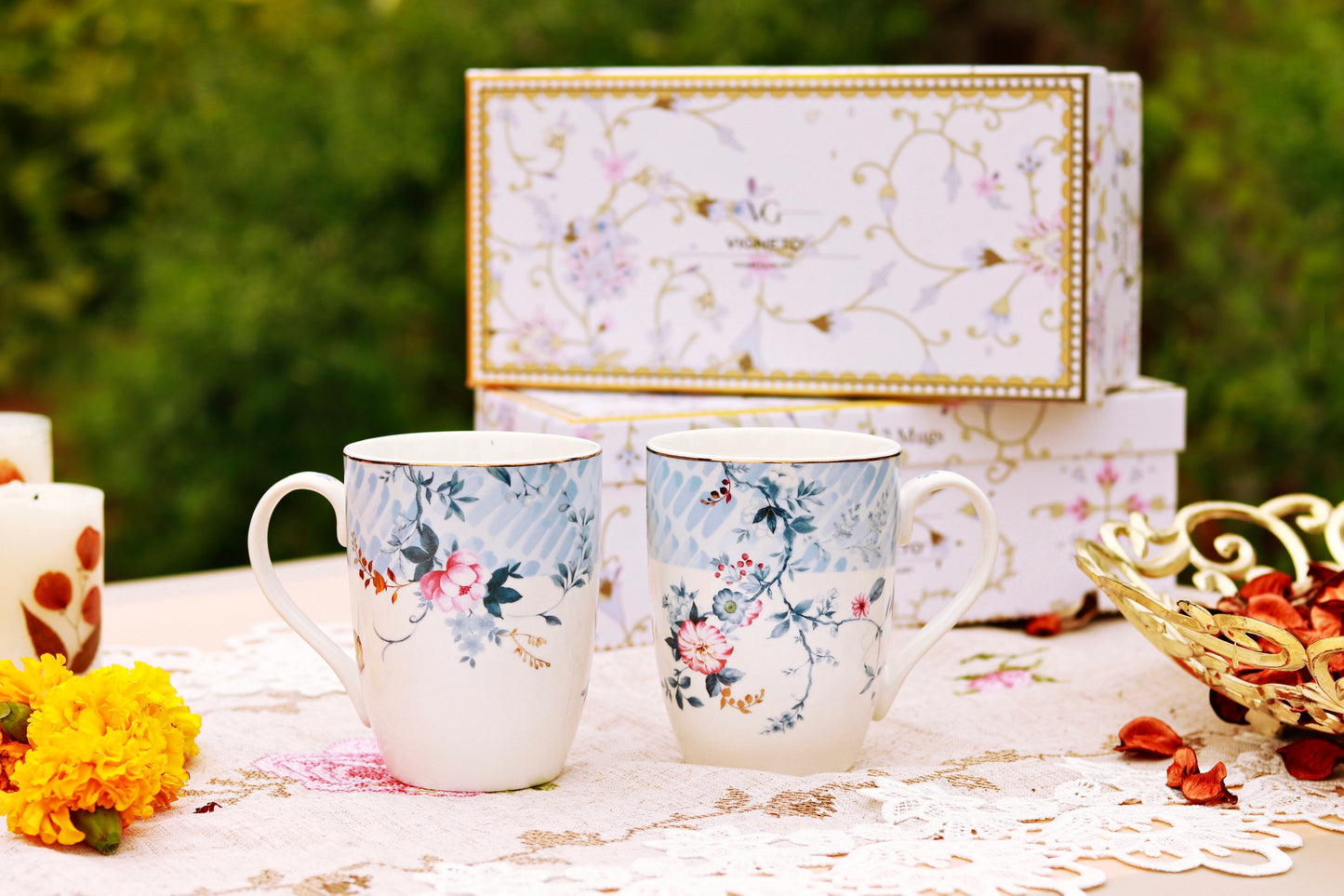 Spring Meadows Coffee Mugs (Set of 2, 300 ML) - Vigneto