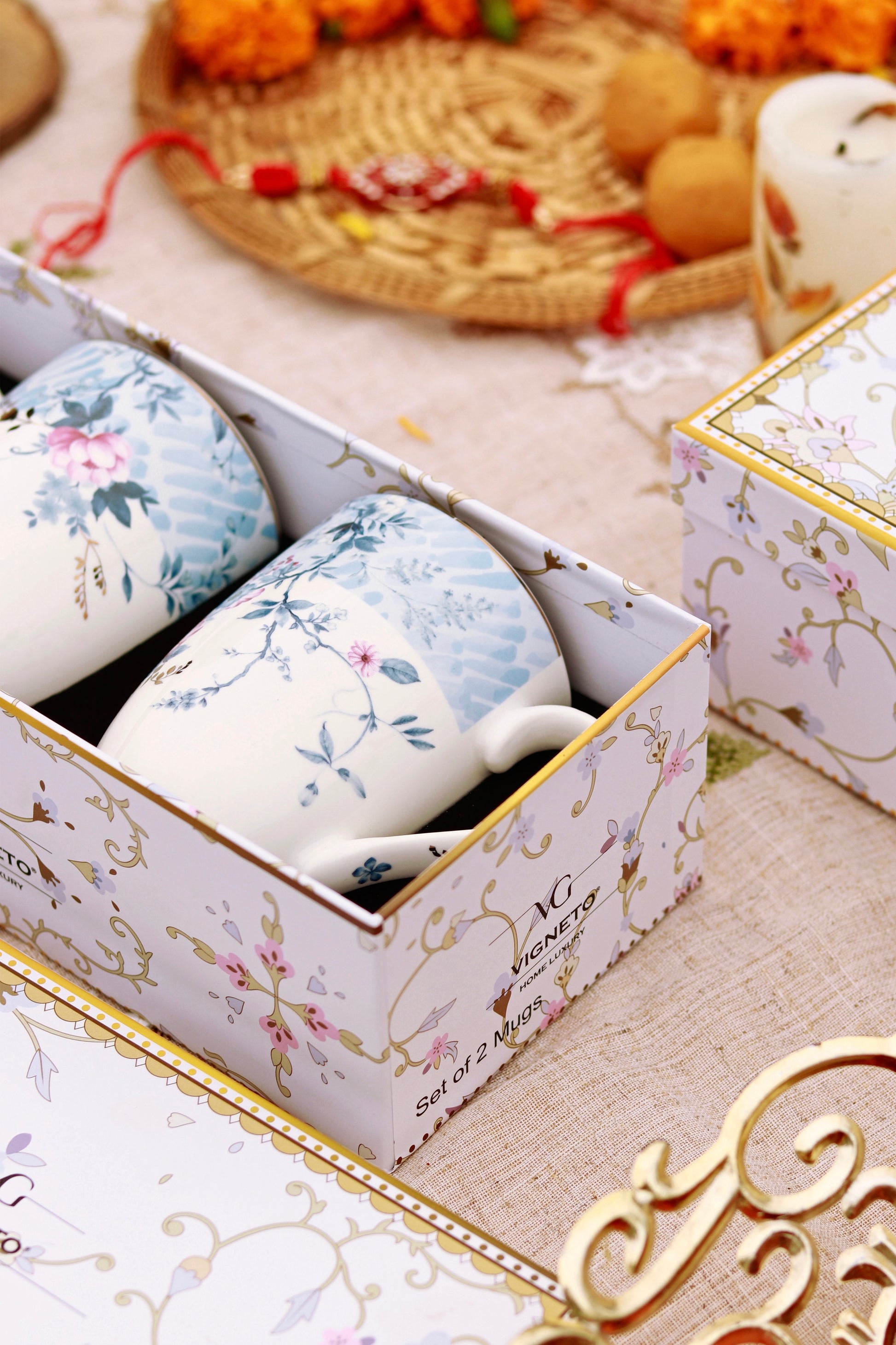 Spring Meadows Coffee Mugs (Set of 2, 300 ML) - Vigneto