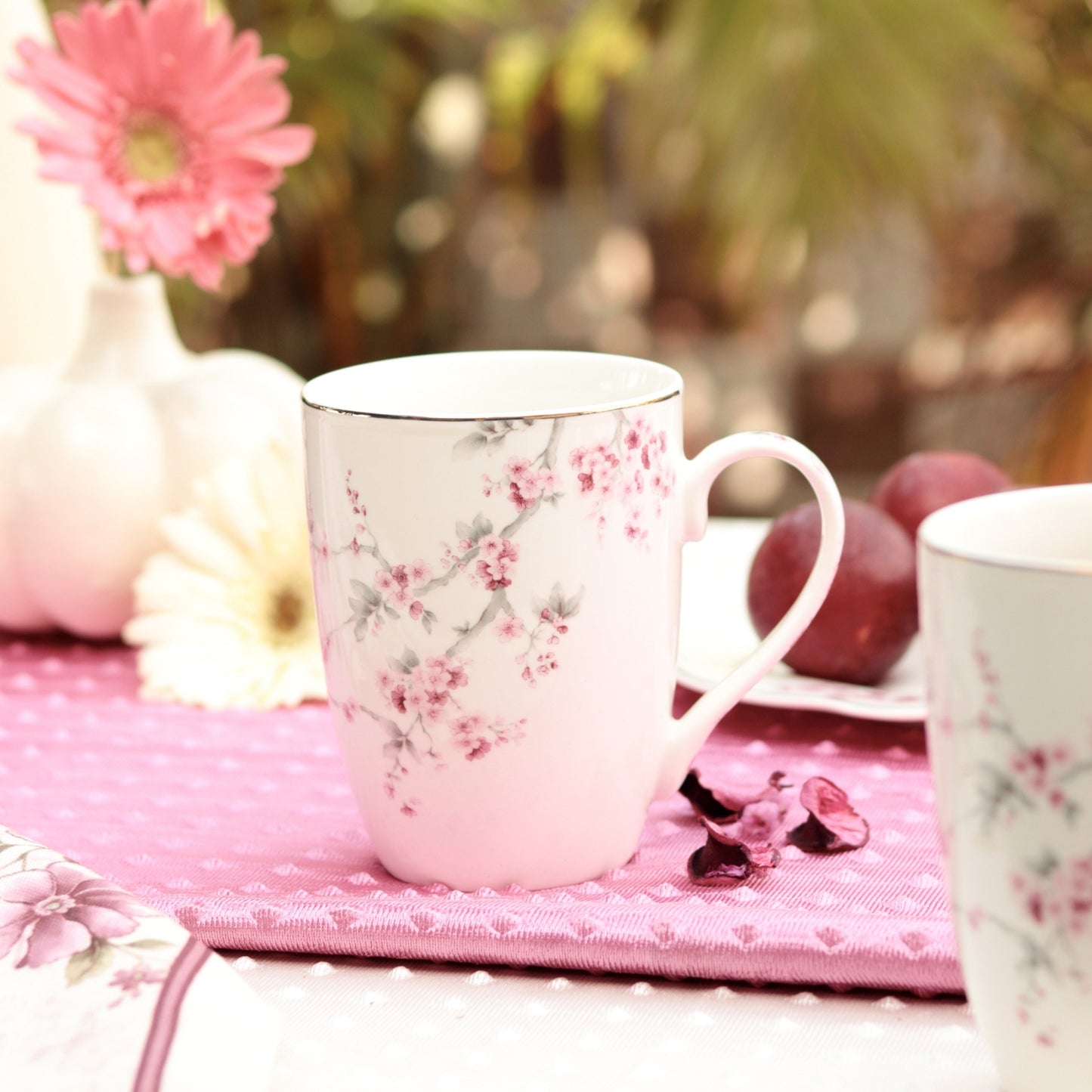 Orchid Bliss Coffee Mugs (Set of 2, 300 ML) - Vigneto