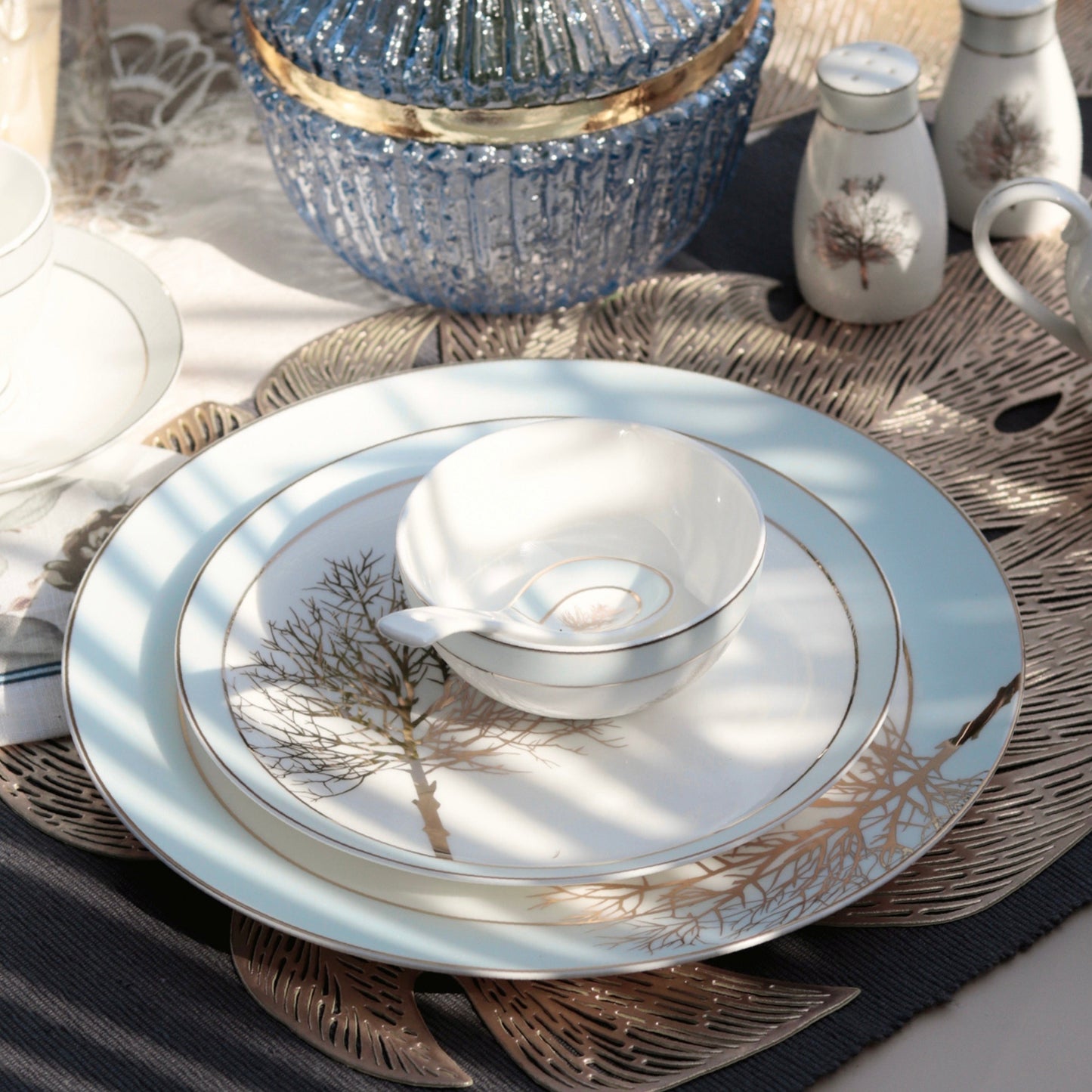 Celestial Blue 36 Pcs Dinner Set - Vigneto