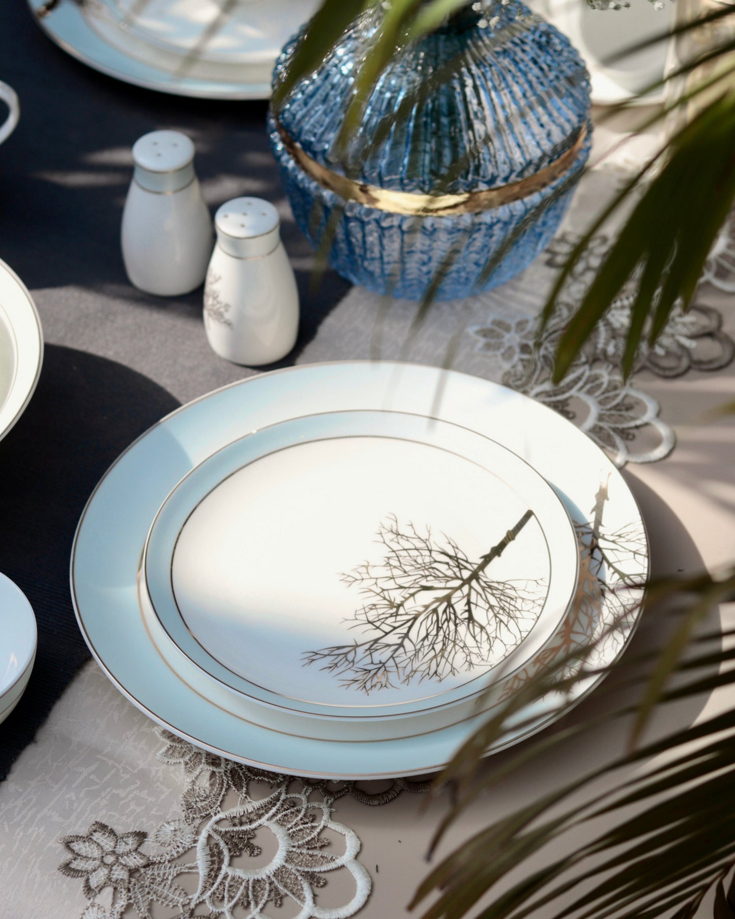 Celestial Blue 36 Pcs Dinner Set - Vigneto