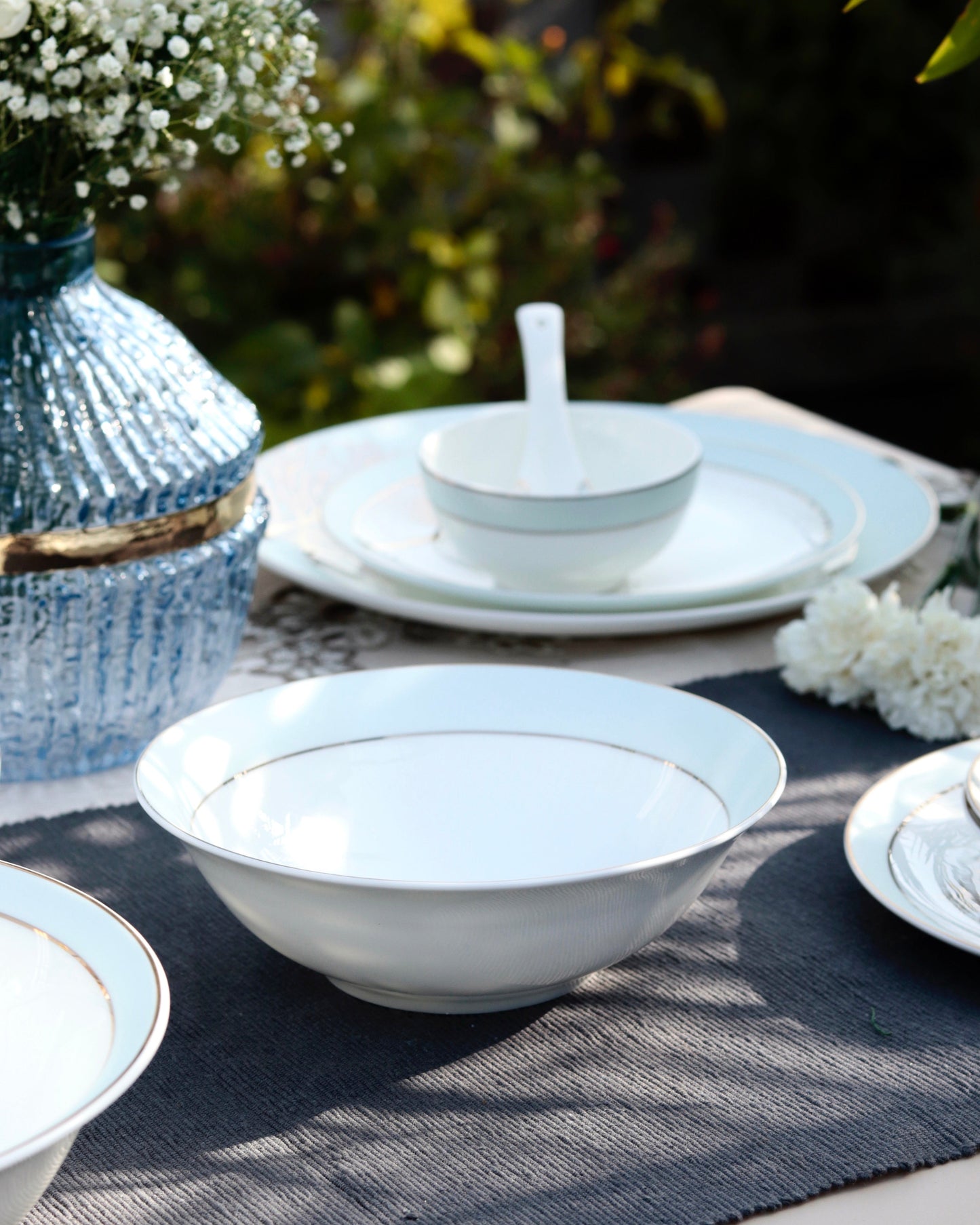 Celestial Blue 36 Pcs Dinner Set - Vigneto