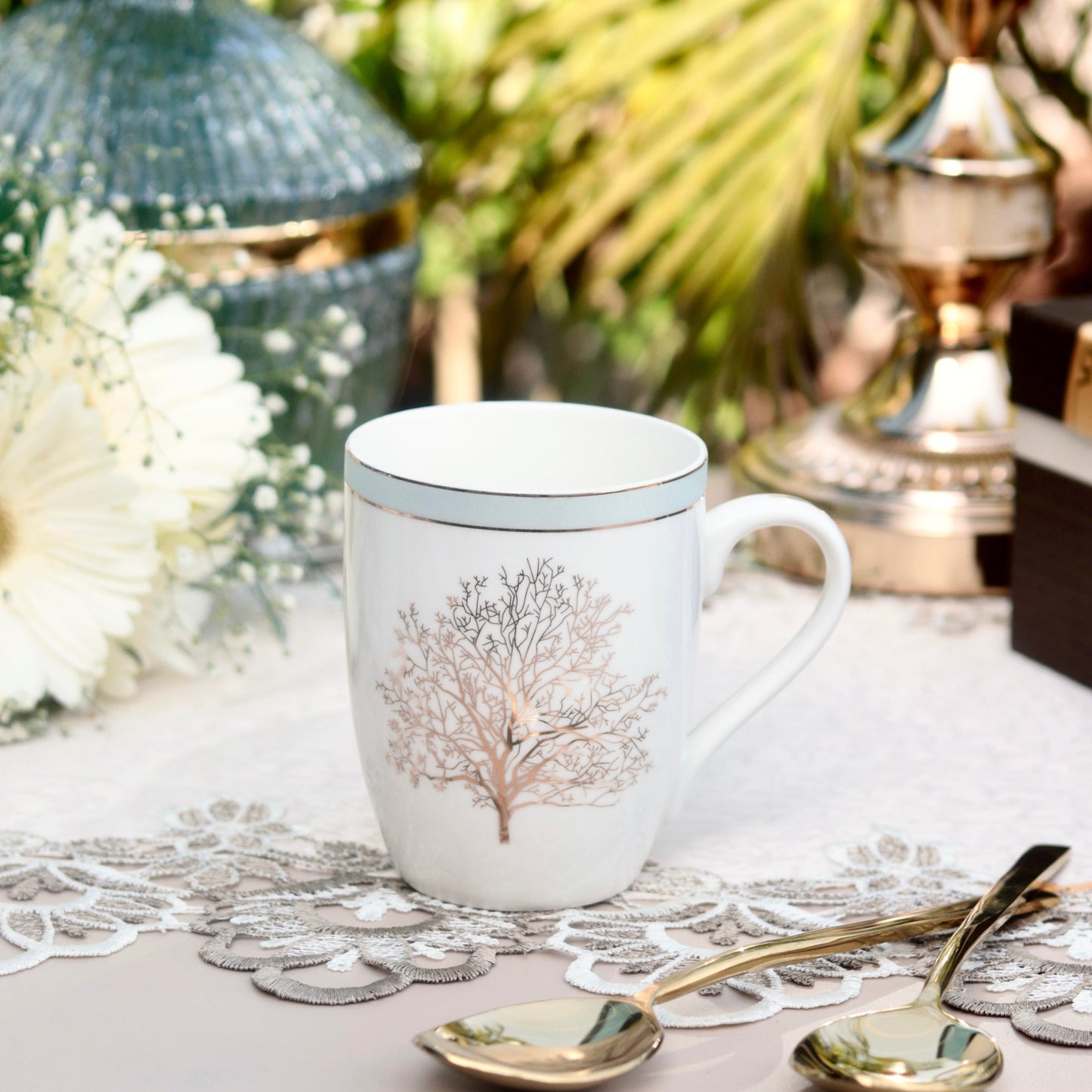 Celestial Blue Coffee Mugs (Set of 2, 300 ML) - Vigneto