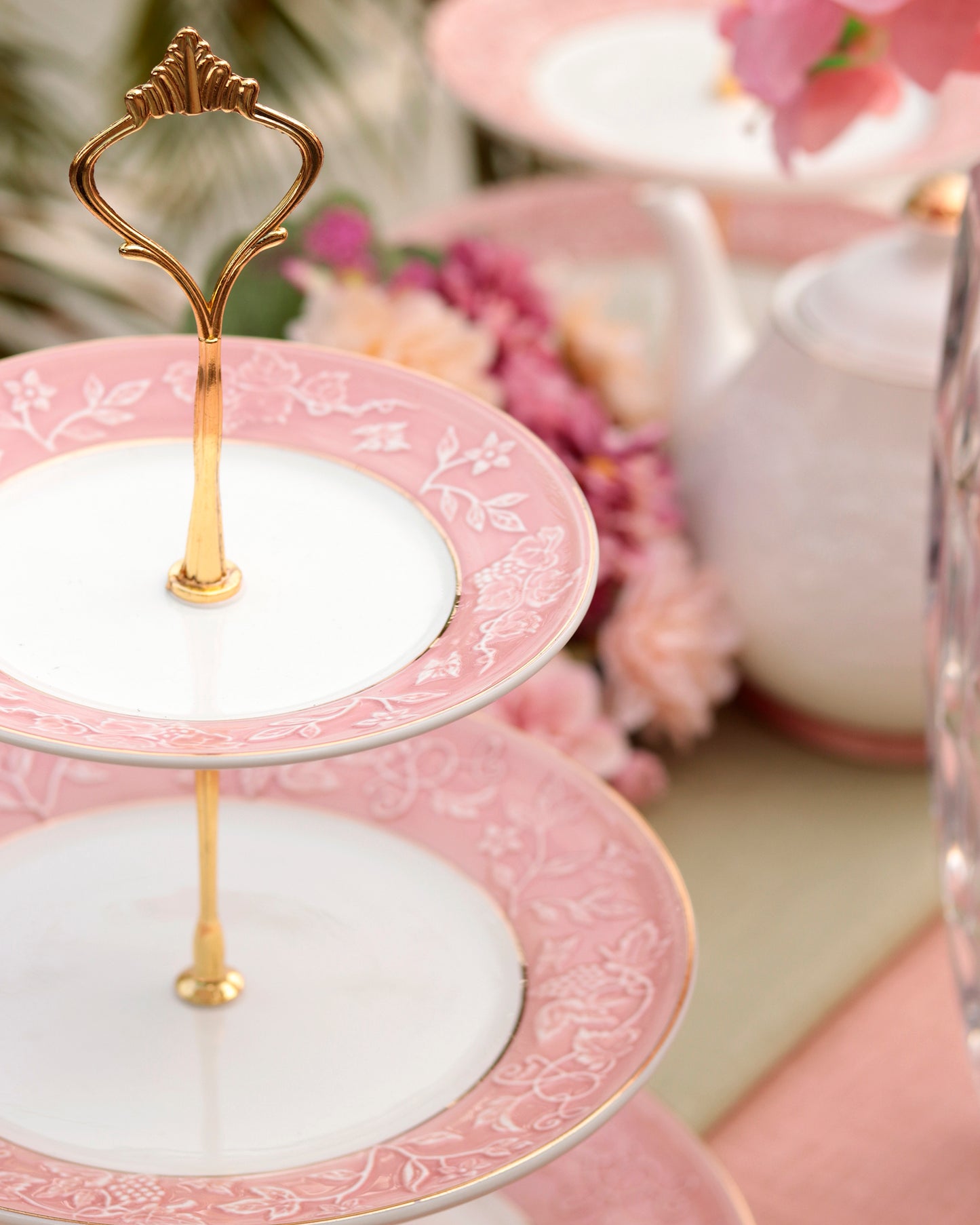 Pink Sapphire Three Tier Dessert Stand - Vigneto