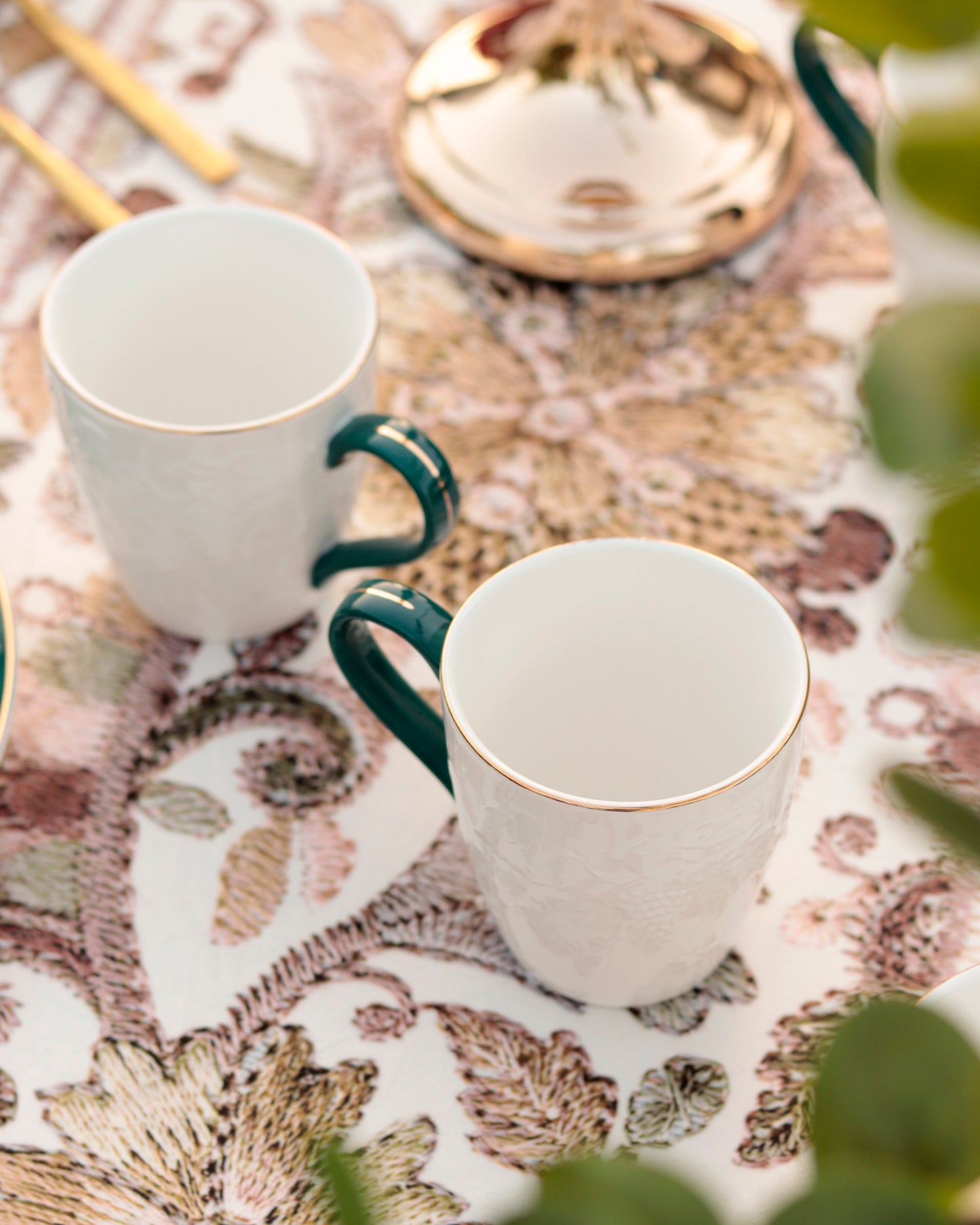 Emerald Green Mug Set (Capacity 170 ML, Set of 6) - Vigneto