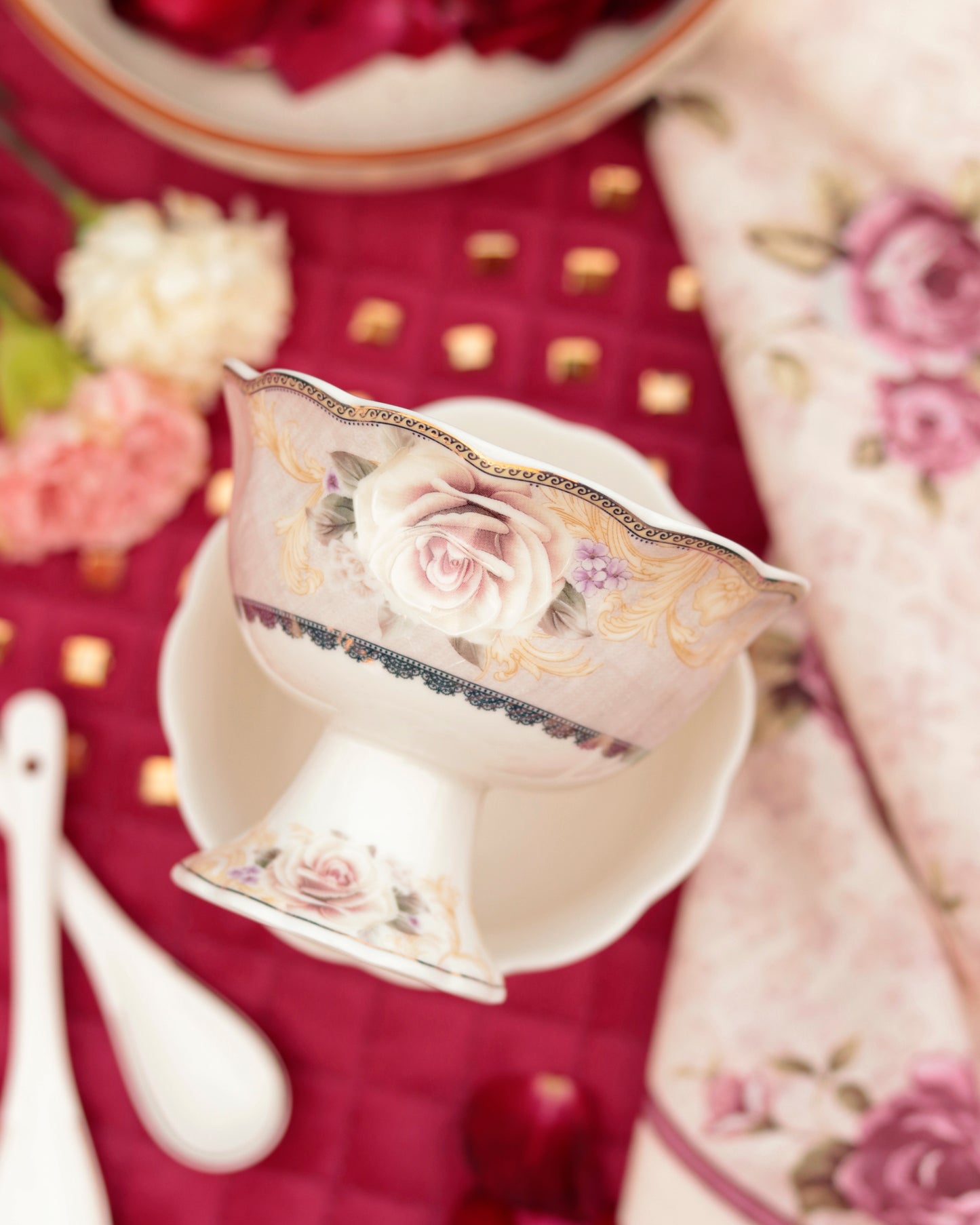 Gold Roses Dessert Cups (Set of 6) - Vigneto