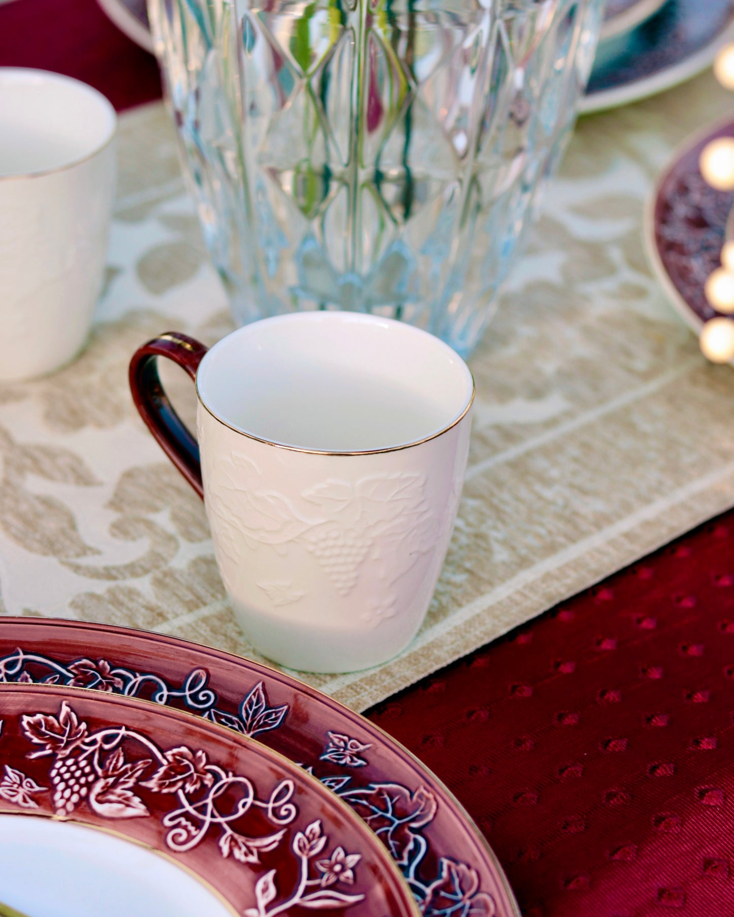 Ruby Red Mug Set (Capacity 170 ML, Set of 6) - Vigneto