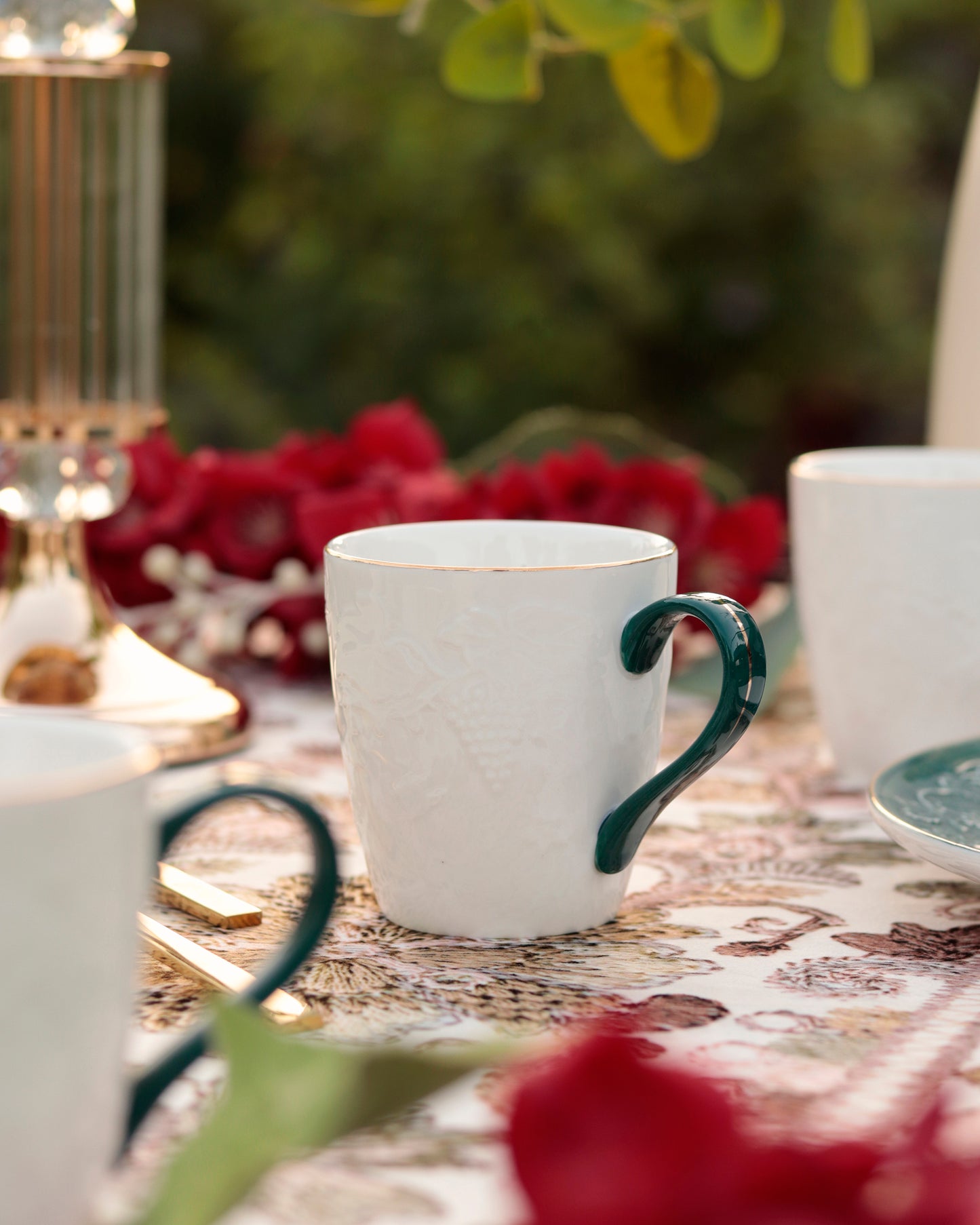 Emerald Green Mug Set (Capacity 170 ML, Set of 6) - Vigneto