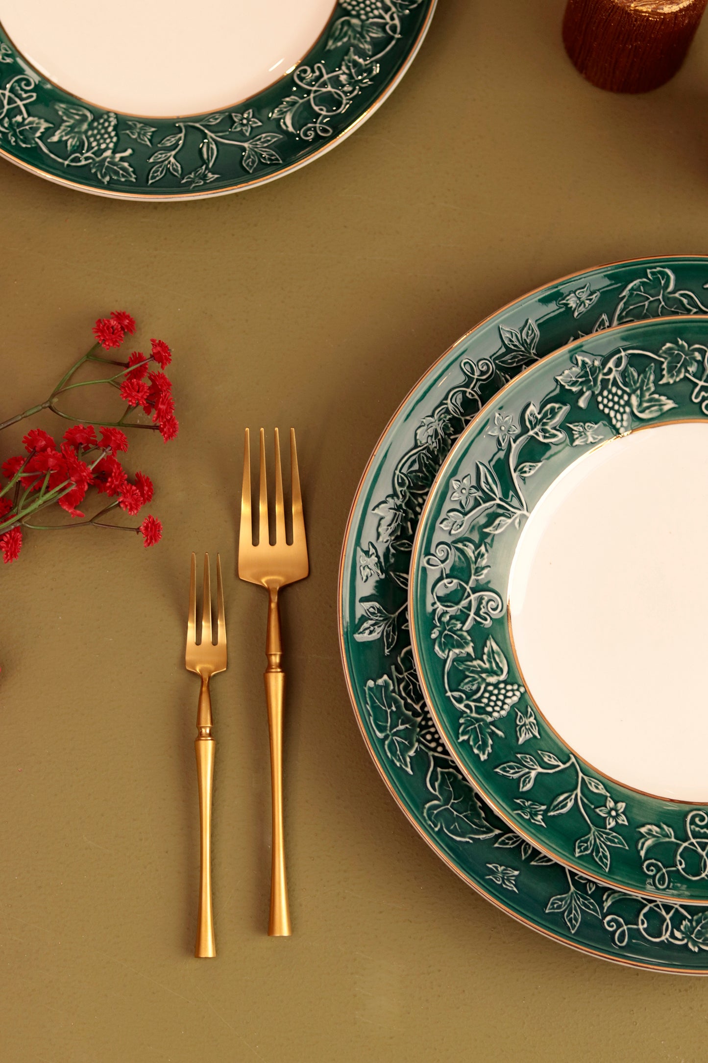 Grecian Small Fork (Matt Gold Finish, Set of 6) - Vigneto