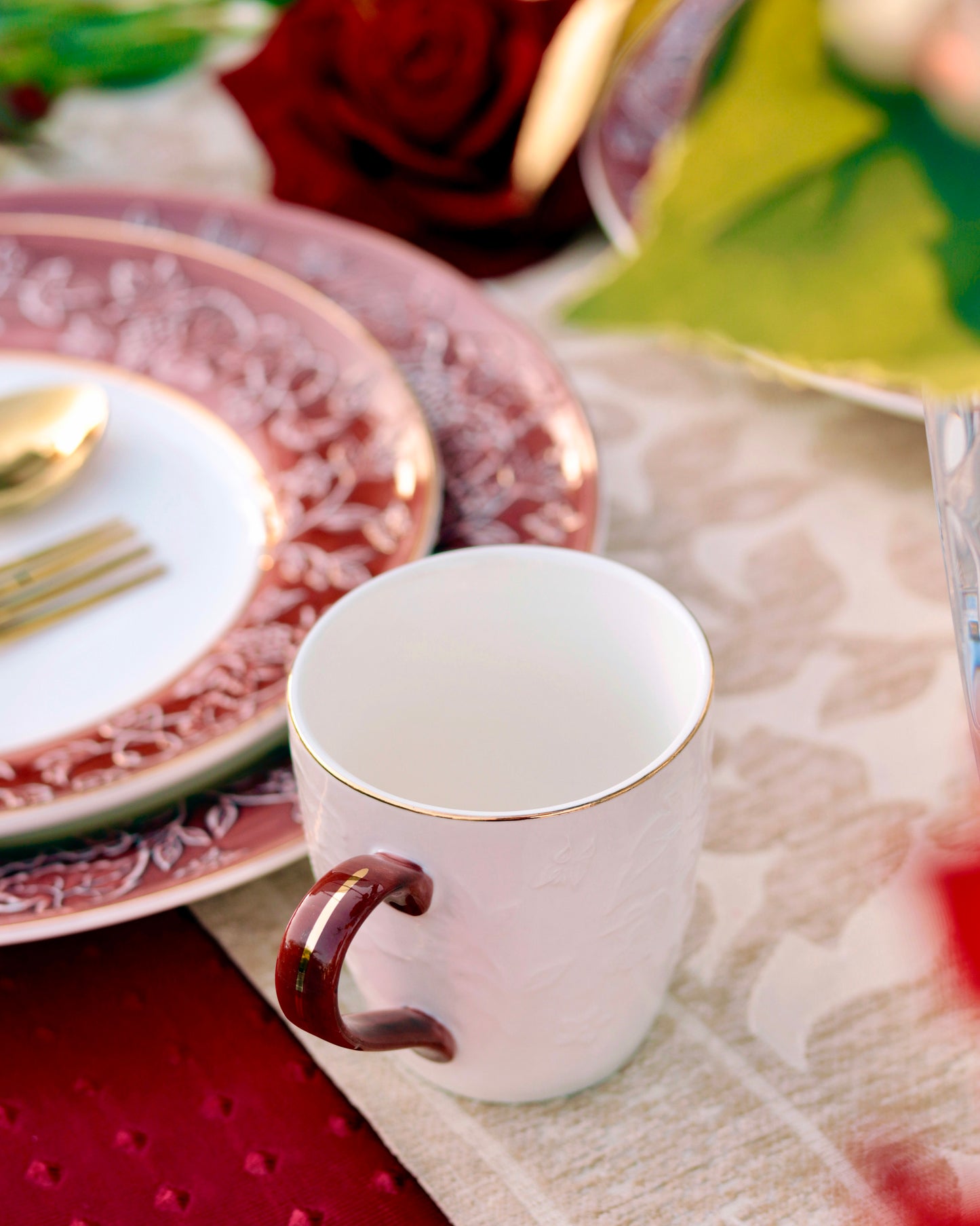 Ruby Red Mug Set (Capacity 170 ML, Set of 6) - Vigneto