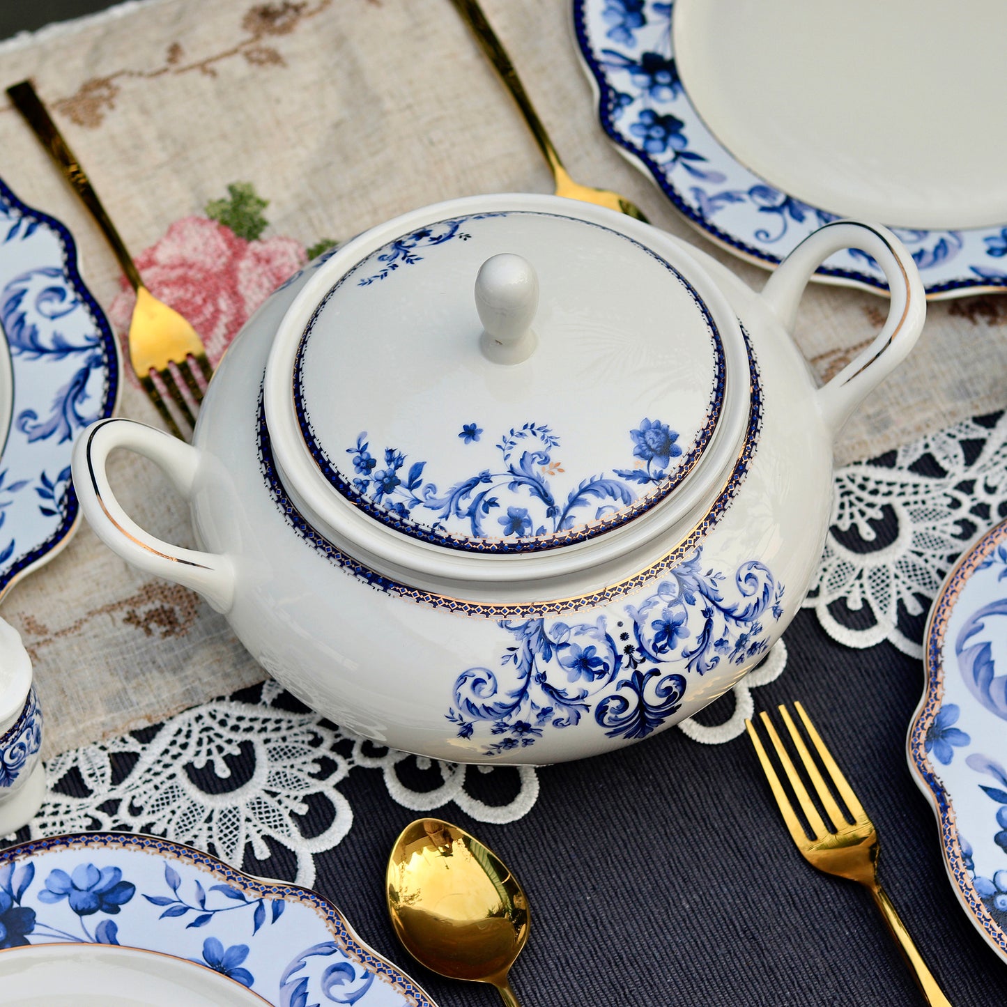Midnight Blue 51 Pcs Dinner Set - Vigneto
