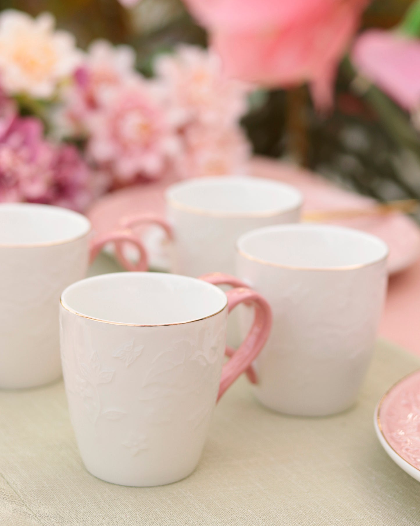 Pink Sapphire Mug Set (Capacity 170 ML, Set of 6) - Vigneto