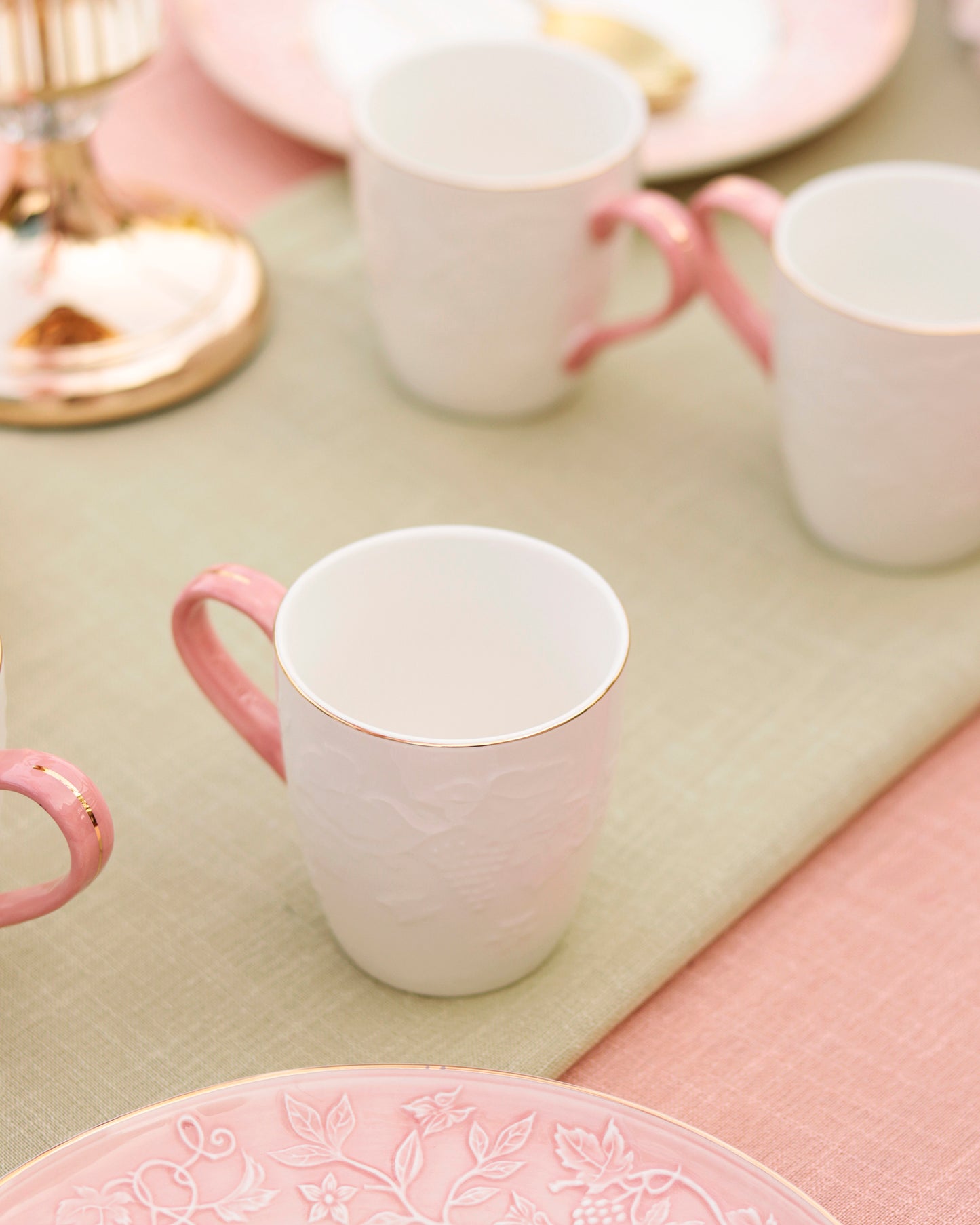Pink Sapphire Mug Set (Capacity 170 ML, Set of 6) - Vigneto