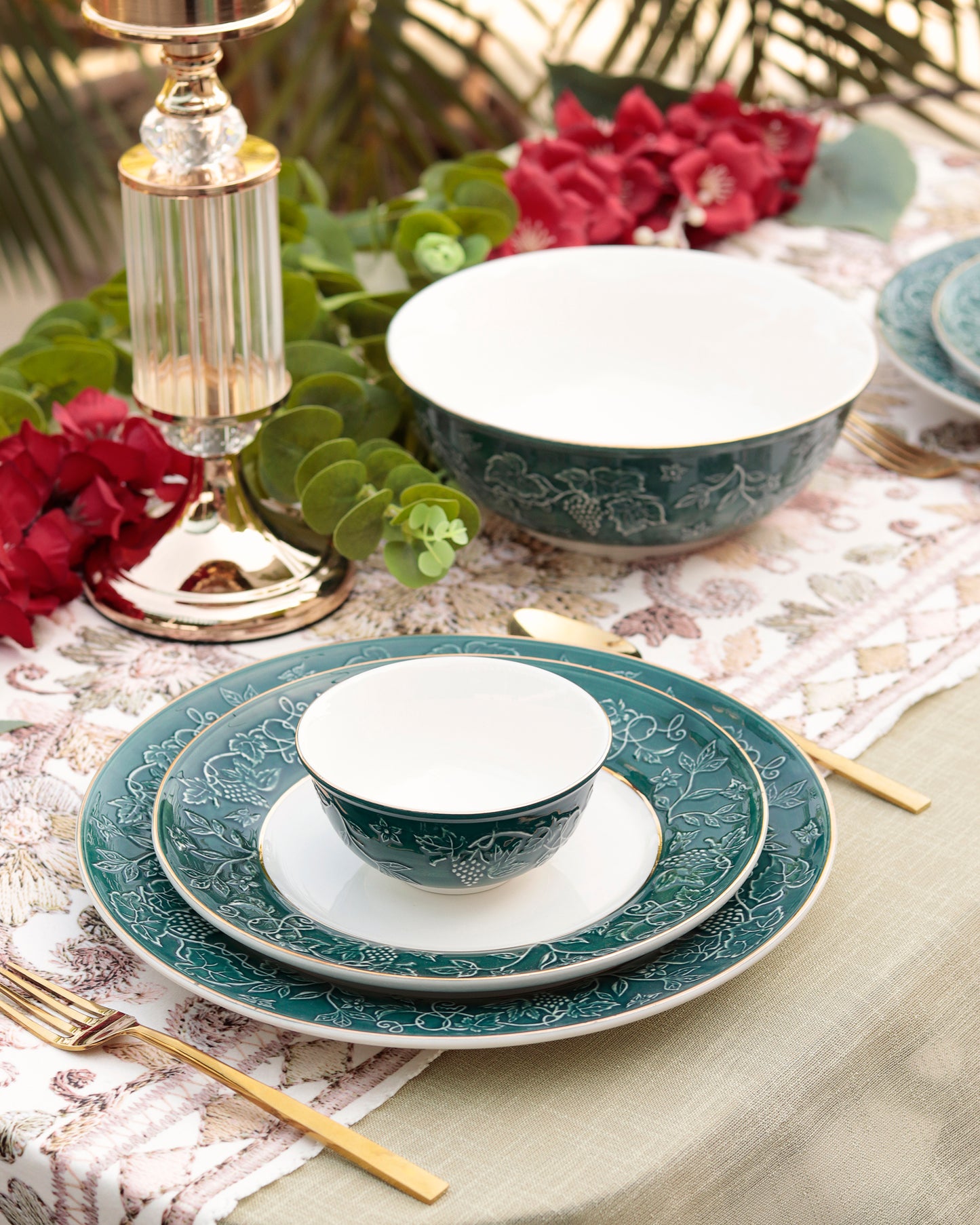 Emerald Green 33 Pcs Dinner Set - Vigneto
