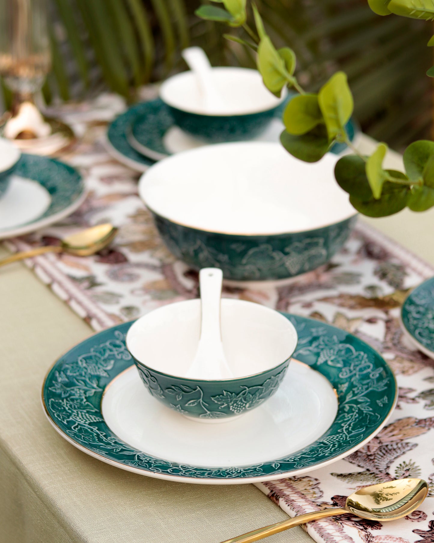 Emerald Green 33 Pcs Dinner Set - Vigneto