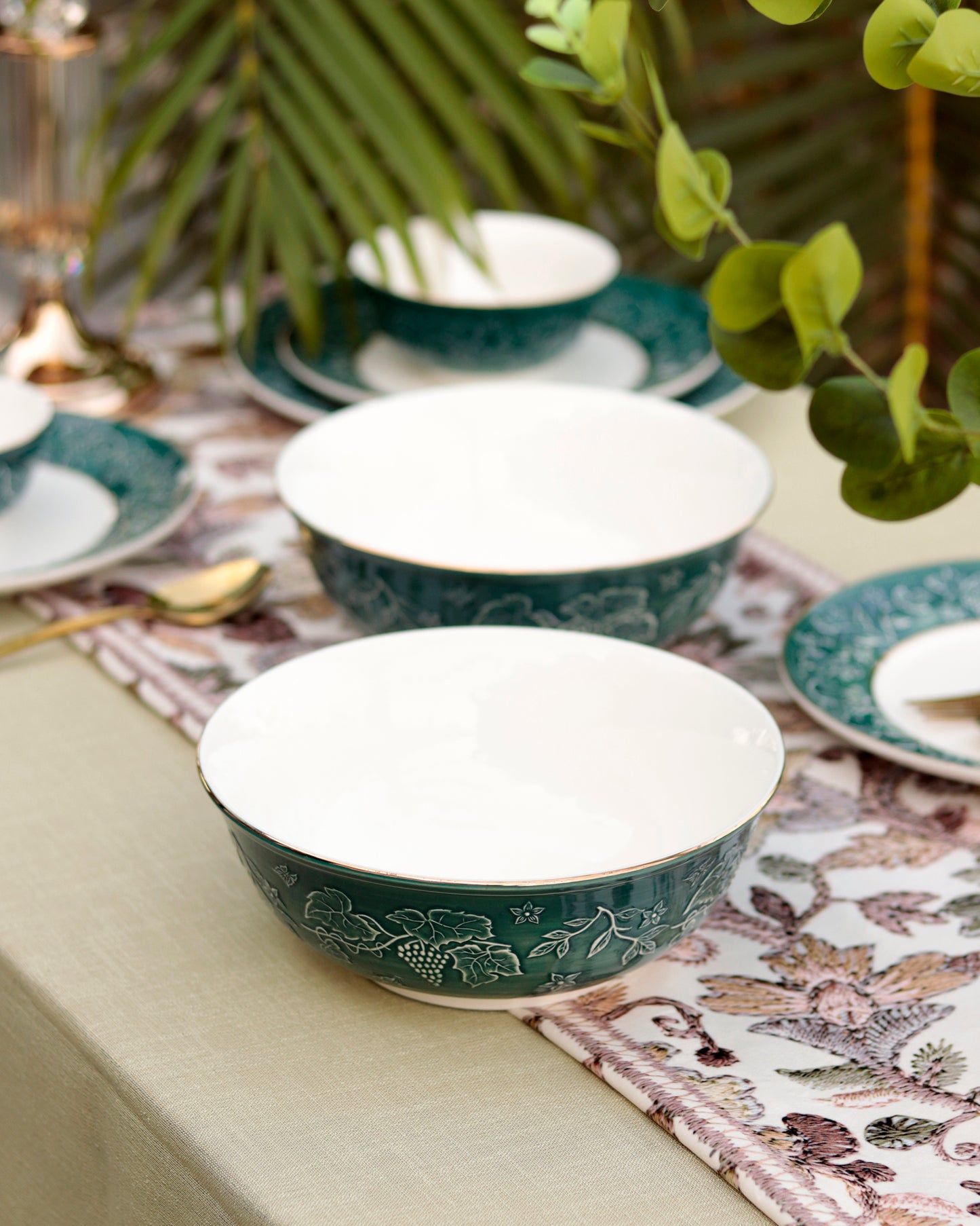 Emerald Green 33 Pcs Dinner Set - Vigneto