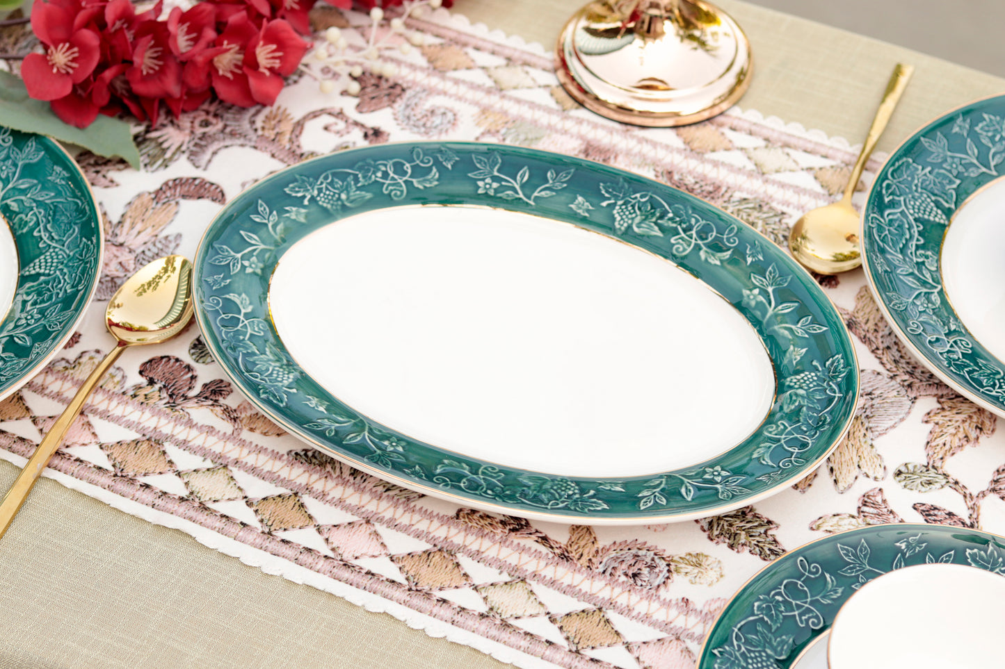 Emerald Green 33 Pcs Dinner Set - Vigneto