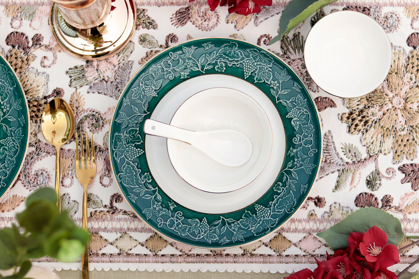 Emerald Green 33 Pcs Dinner Set - Vigneto