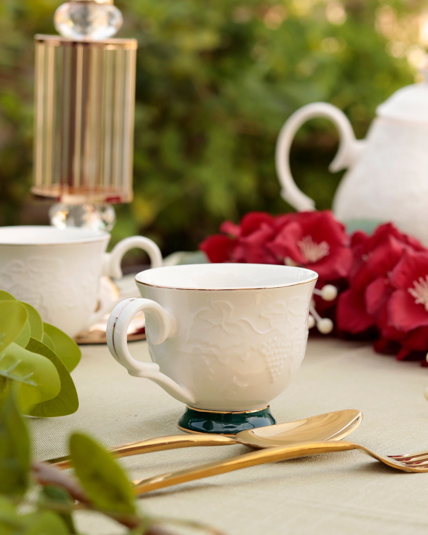 Emerald Green 15 Pcs Tea Set - Vigneto