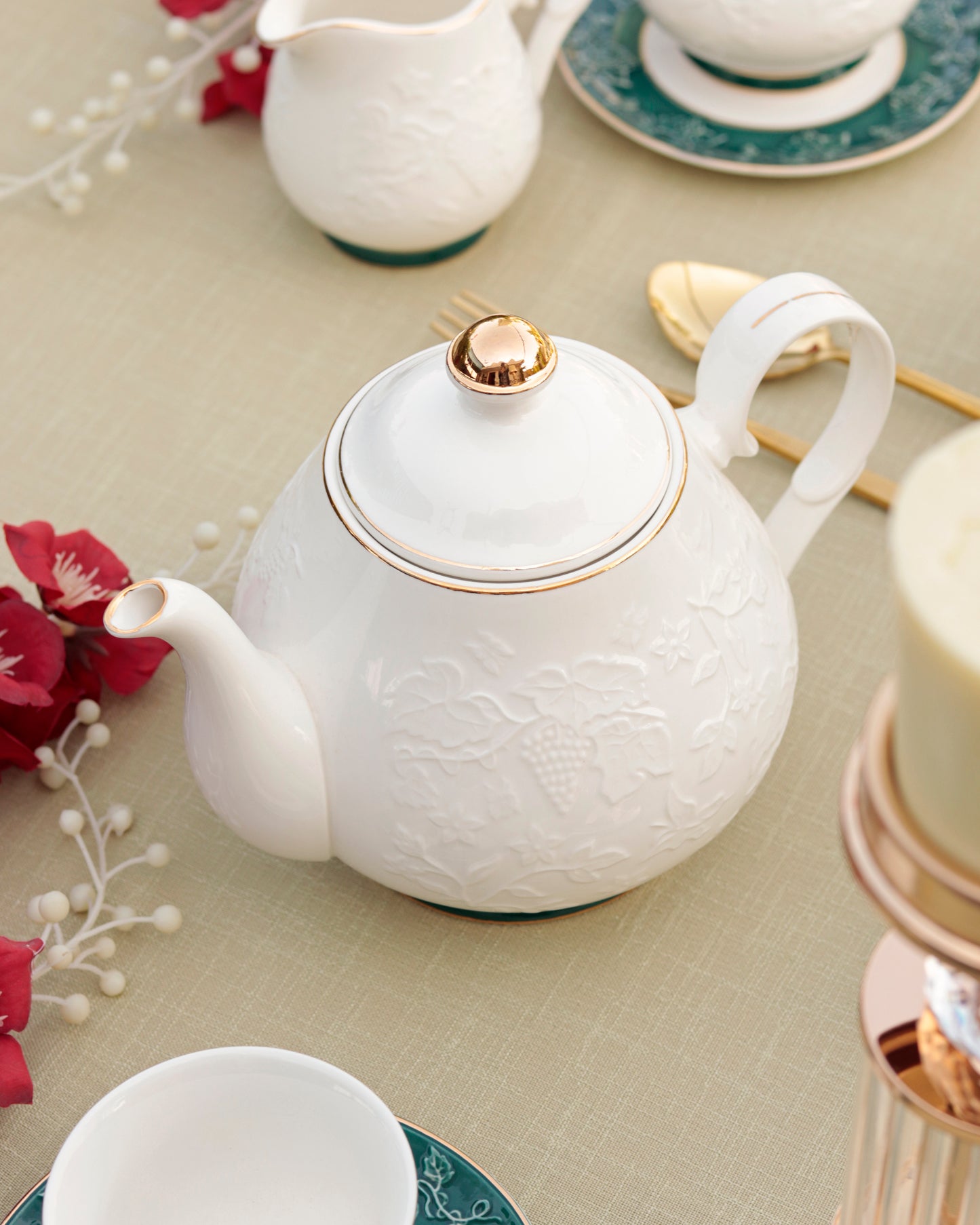 Emerald Green 15 Pcs Tea Set - Vigneto