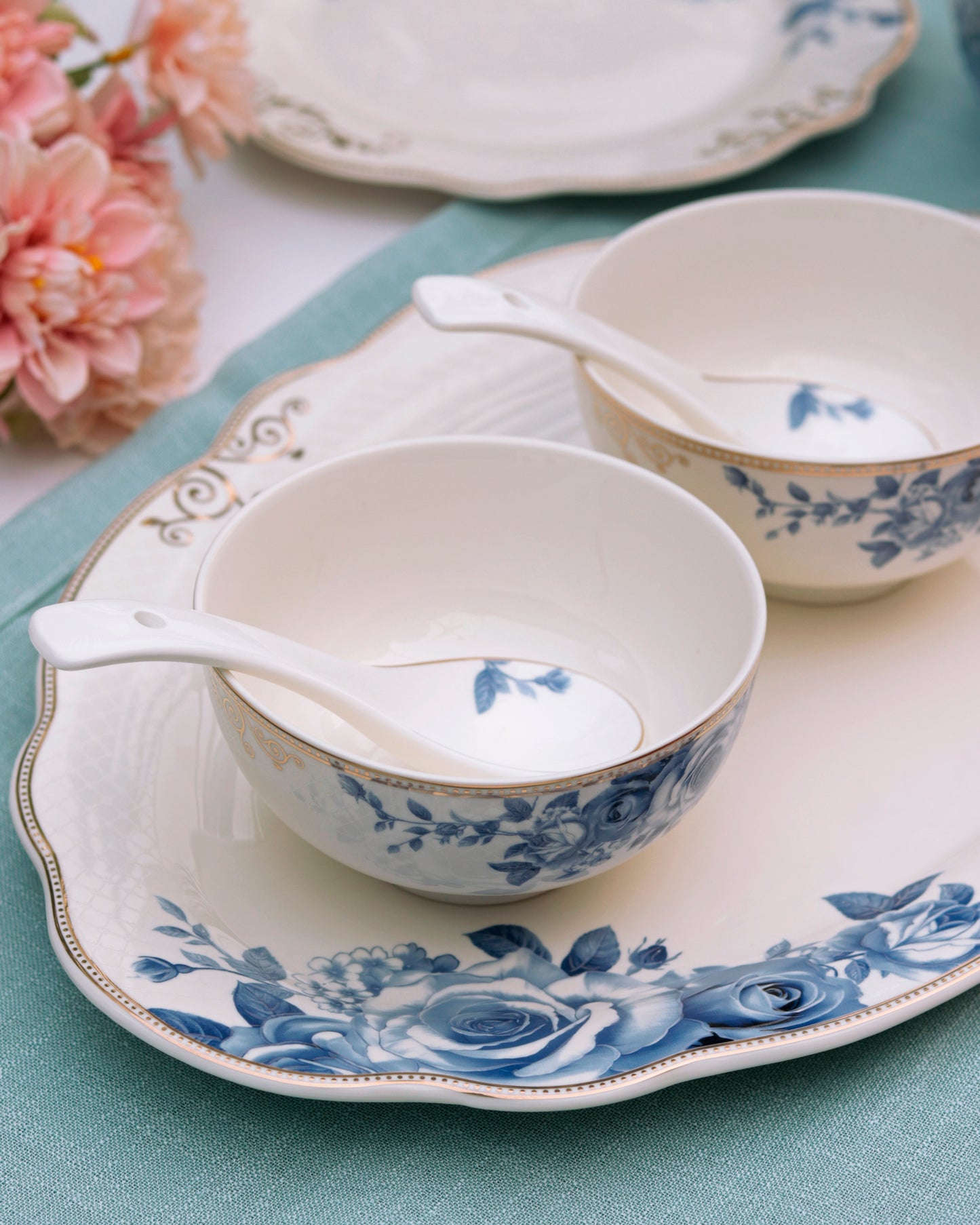 Azure Gold 51 Pcs Dinner Set - Vigneto