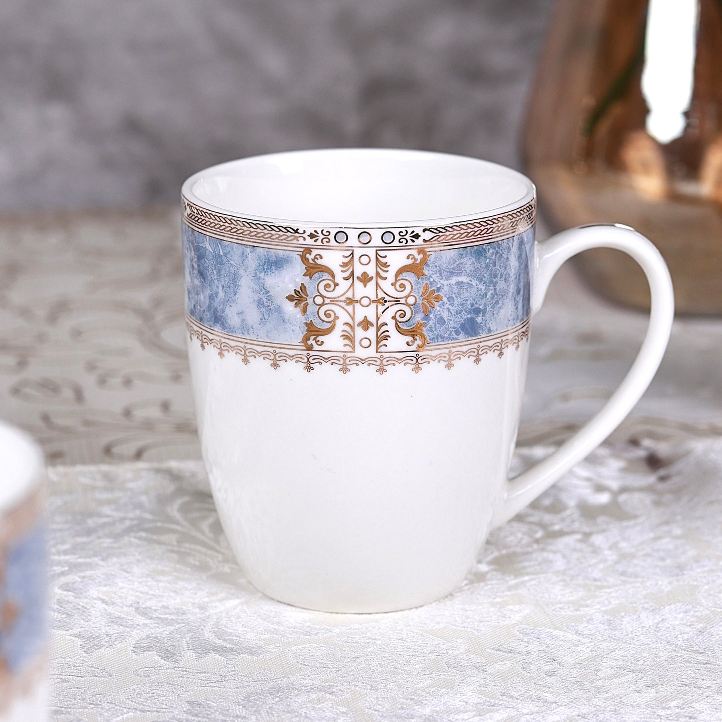 Majestique Blue Coffee Mugs (Set of 2, 300 ML)
