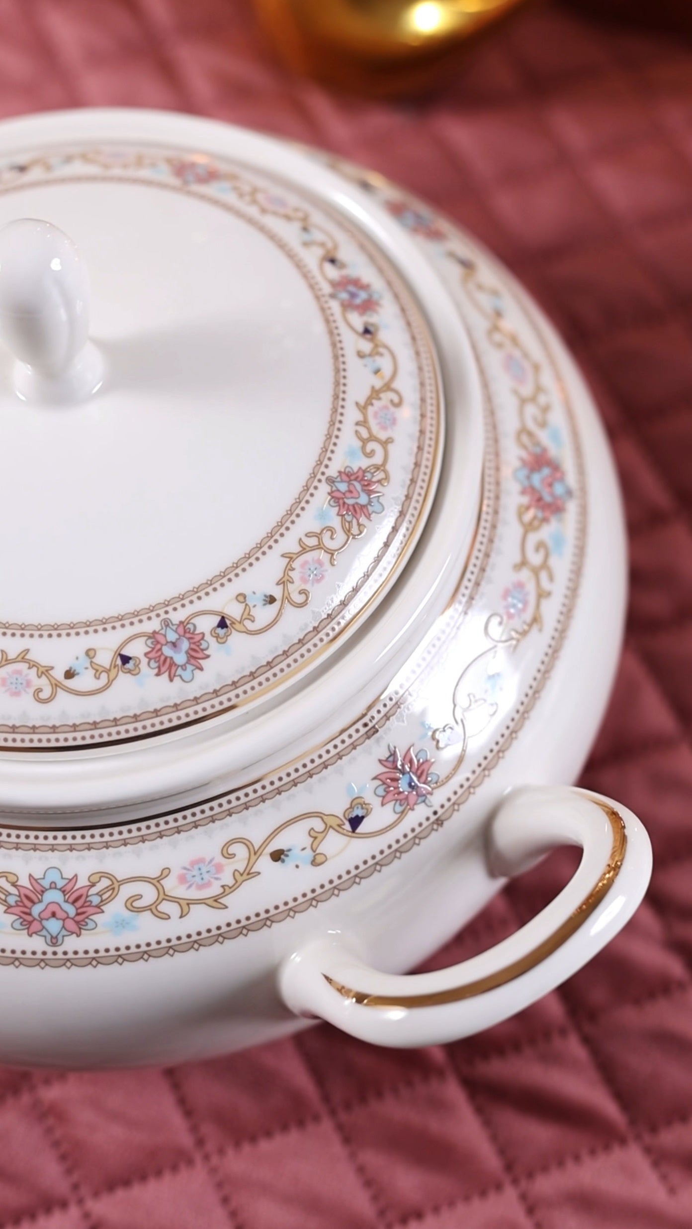 White Pattern 51 Pcs Dinner Set