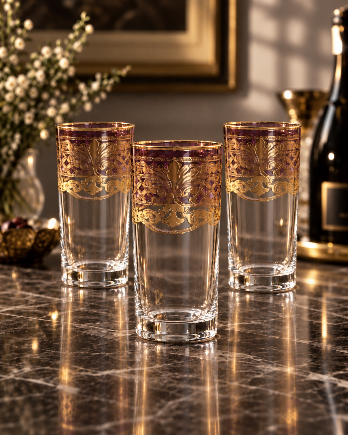 Chateau Imperial 6 Pcs Water Glasses (Palace Collection, 24K Gold Etched)