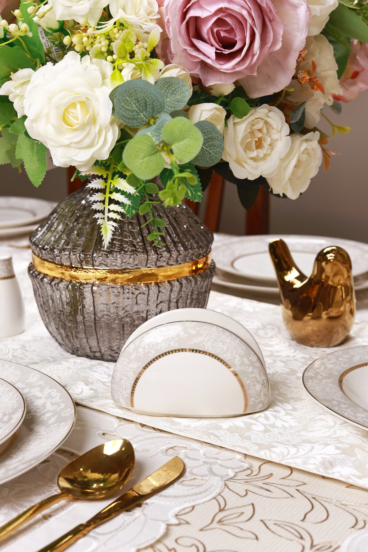 Fleur in Grey 52 Pcs Dinner Set