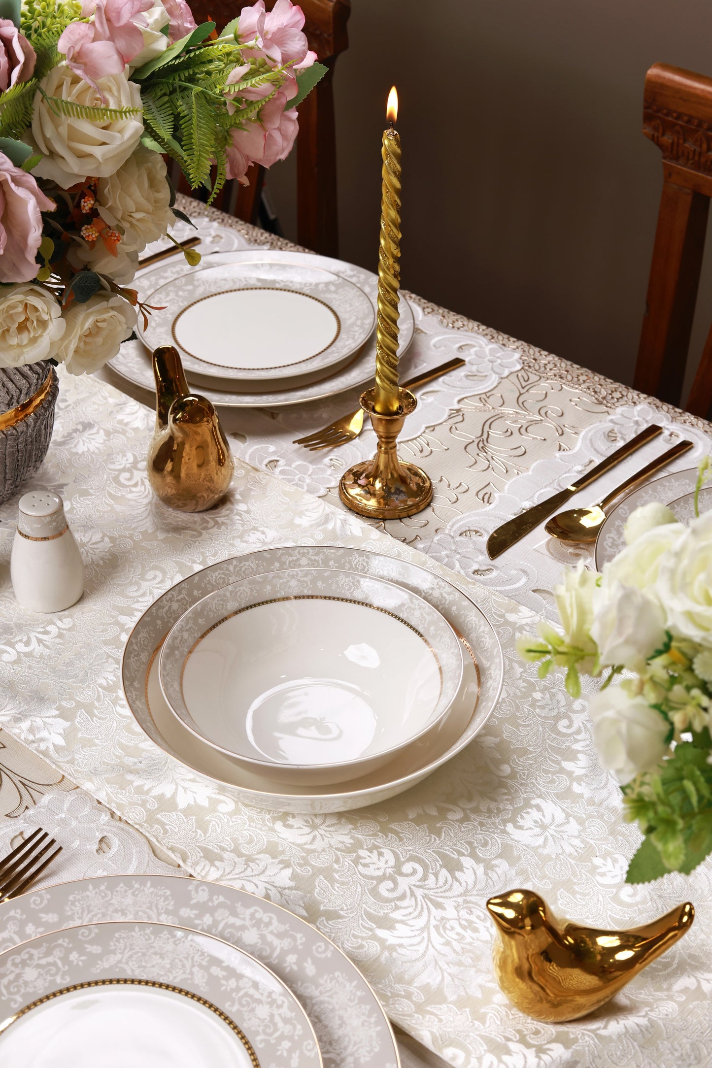 Fleur in Grey 52 Pcs Dinner Set