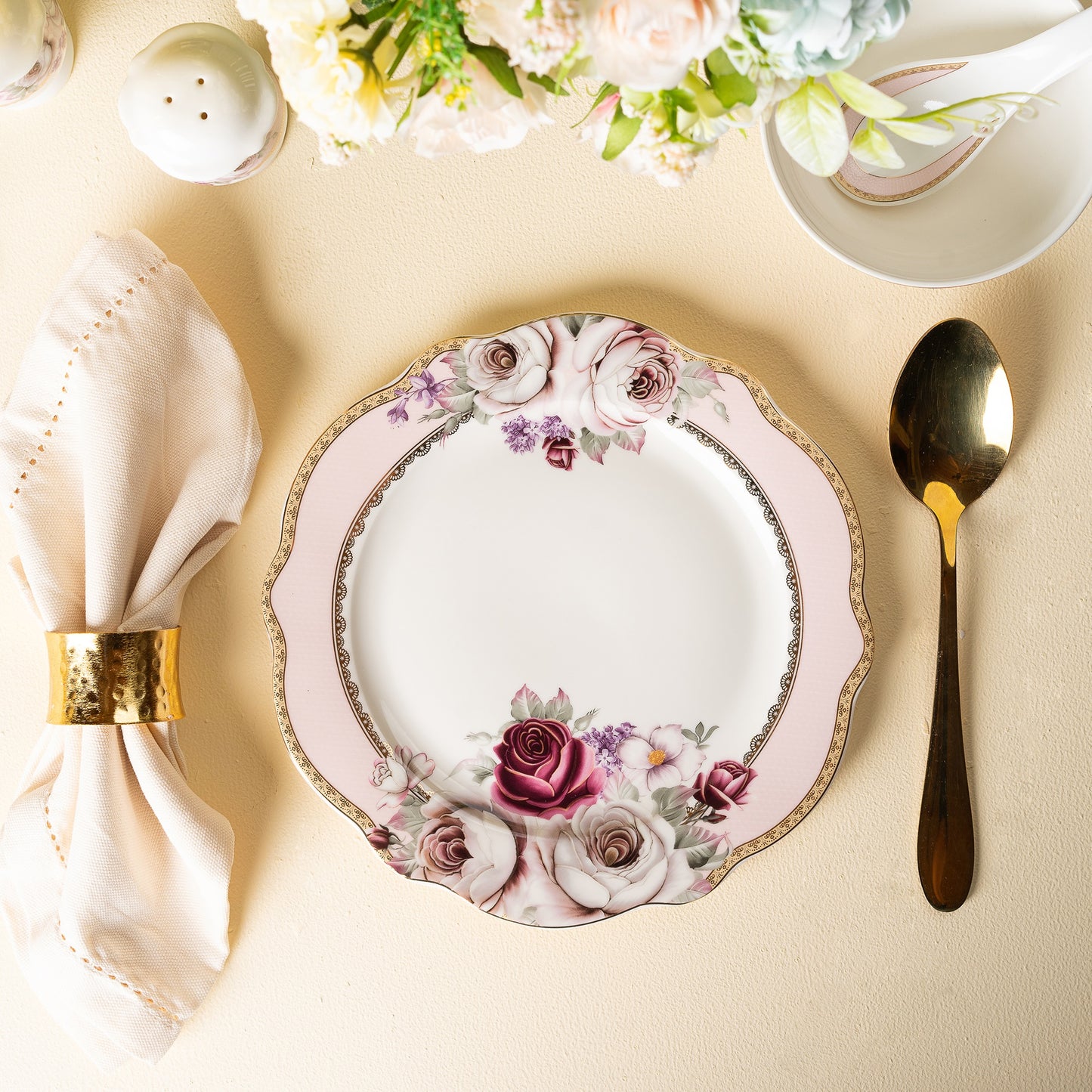 Rose Garden 8" Quarter Plates (Set of 6) - Vigneto