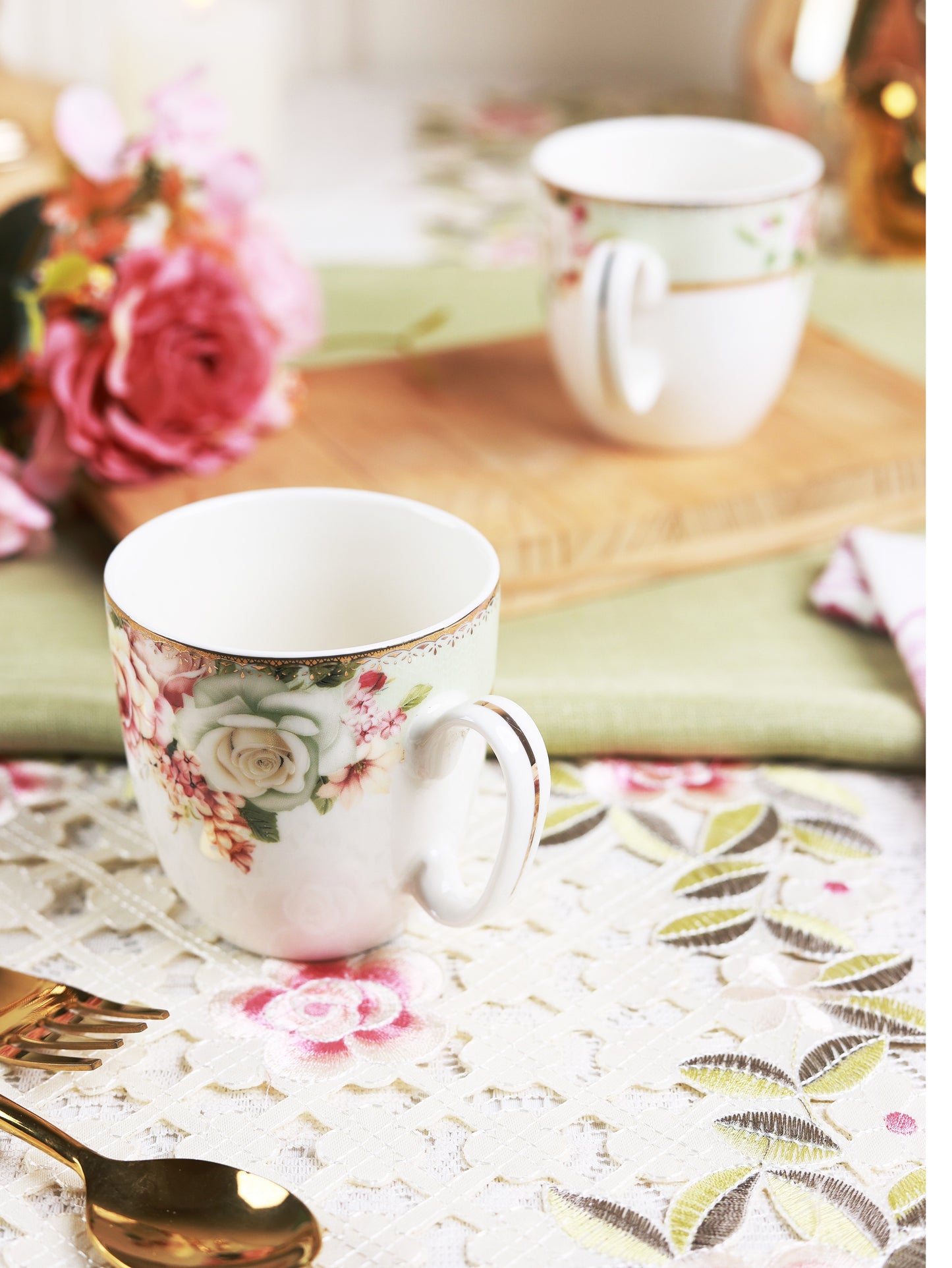 Pistachio Green Mug Set (Capacity 200 ML, Set of 6)