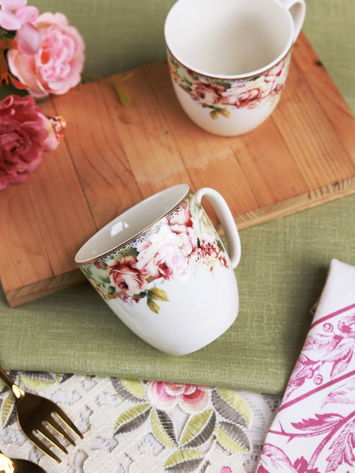 Pistachio Green Mug Set (Capacity 200 ML, Set of 6)