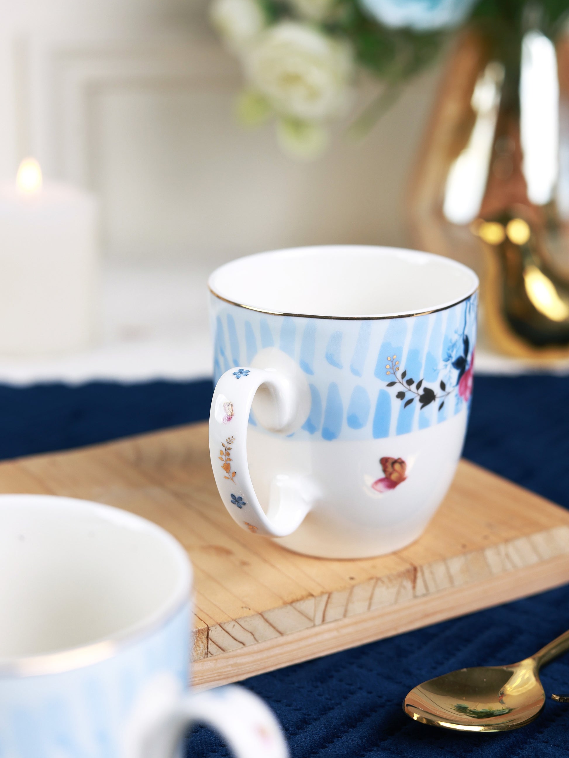 Spring Meadows Mug Set (Capacity 200 ML, Set of 6) - Vigneto