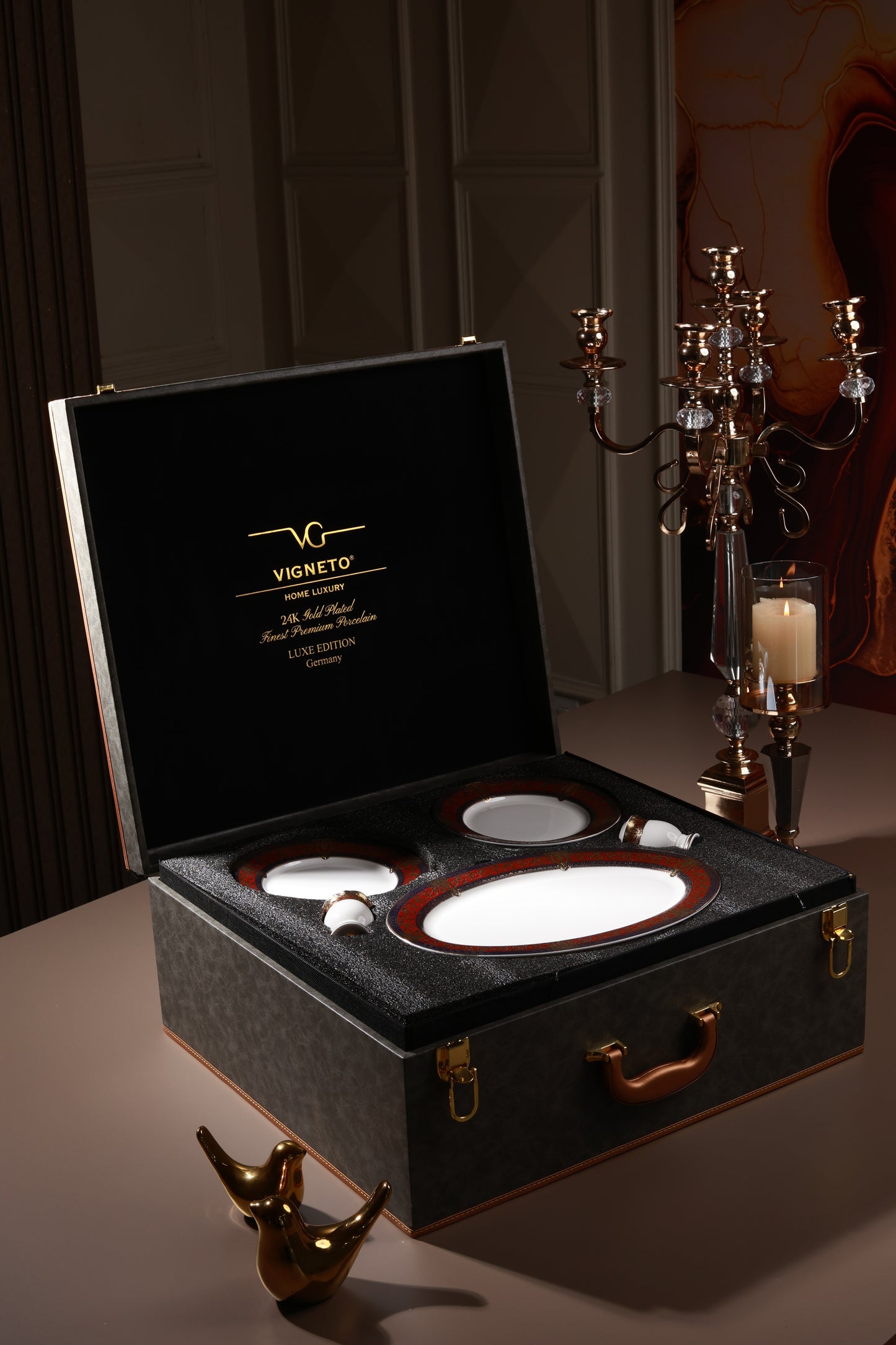 Crown Imperial 36 Pcs Dinner Set (Palace Collection, 24K Embossed Gold)