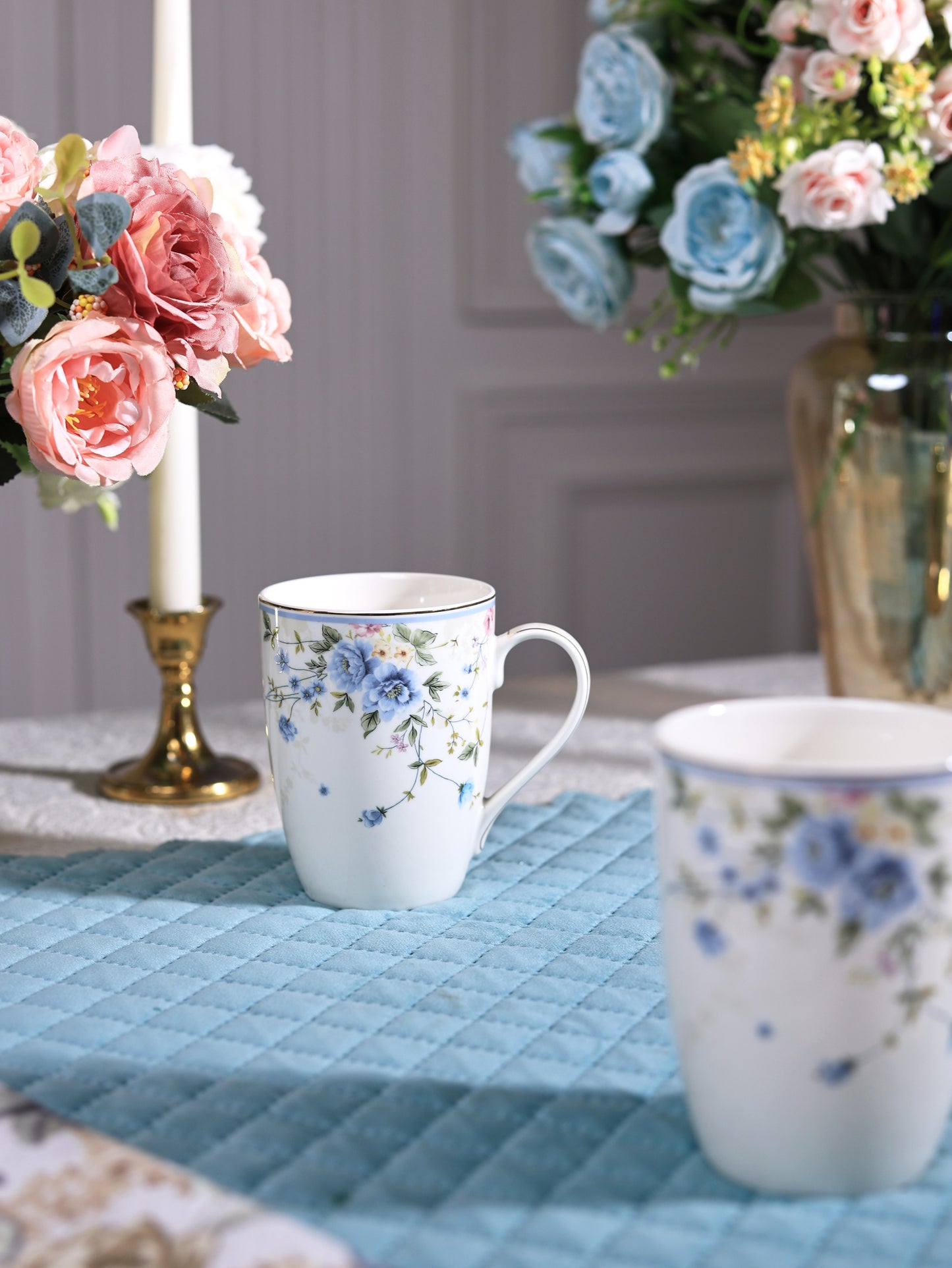 Yorkshire Bloom Coffee Mugs (Set of 2, 300 ML)